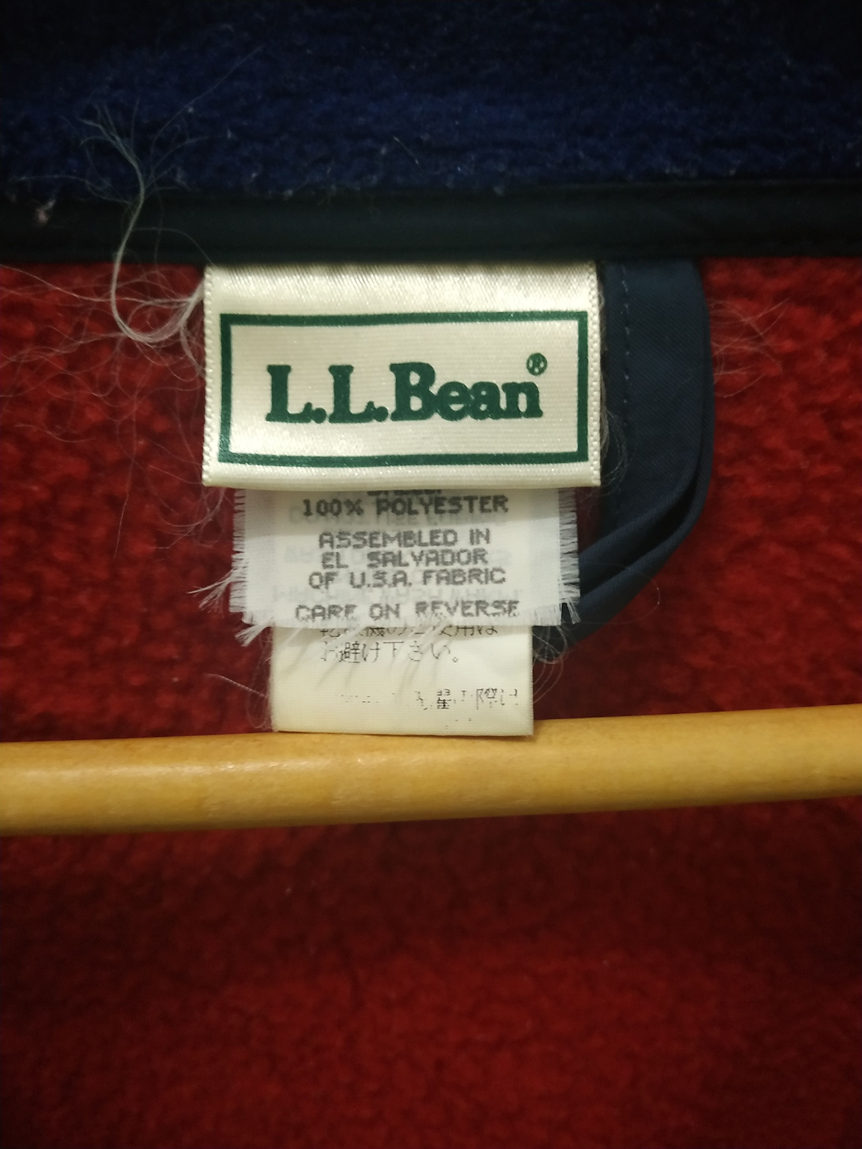 L.L. Bean × Vintage Vintage L.L. Bean Red Fleece Jacket El Salvador USA Size US L / EU 52-54 / 3 - 6 Thumbnail