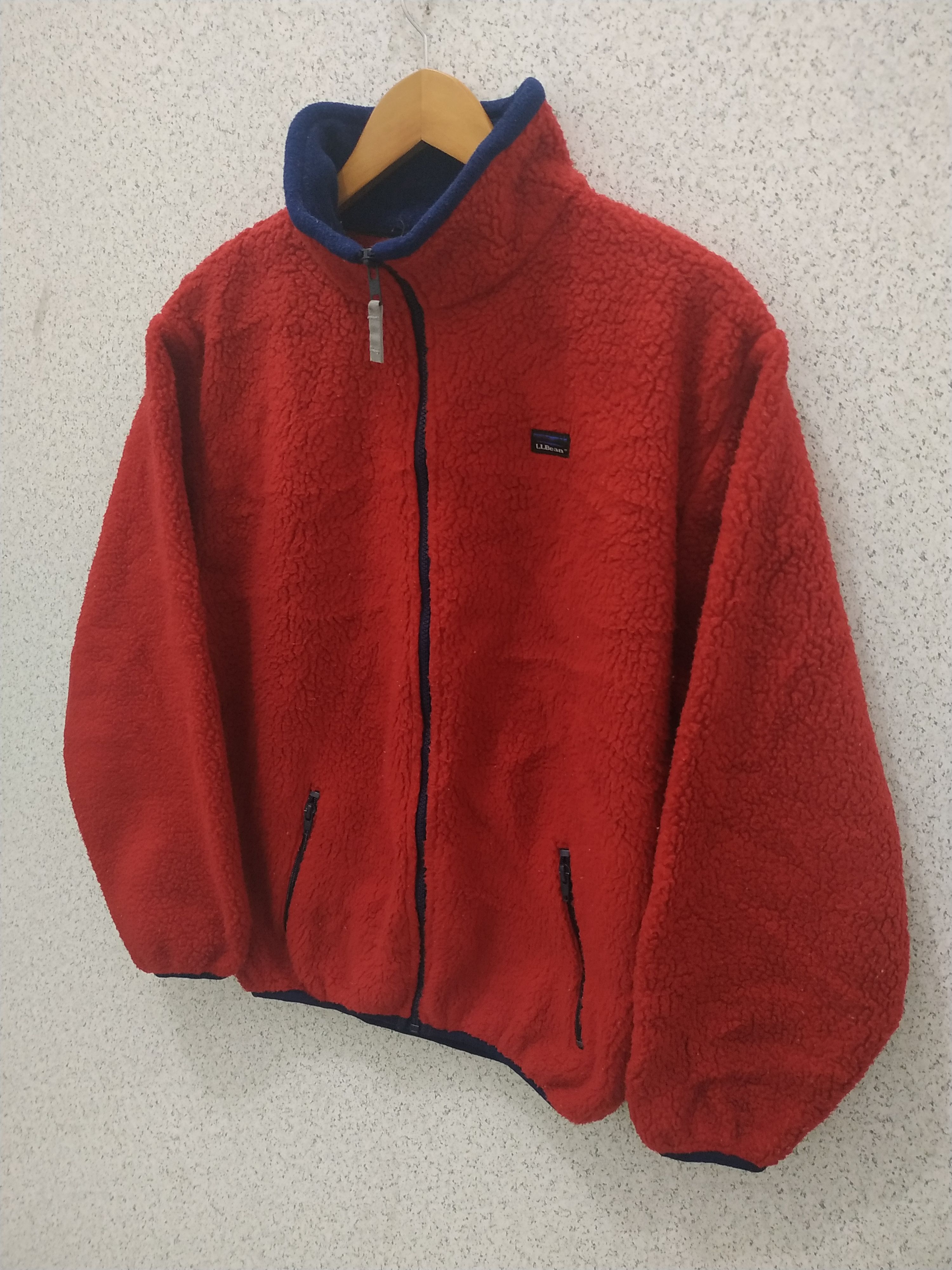 L.L. Bean × Vintage Vintage L.L. Bean Red Fleece Jacket El Salvador USA Size US L / EU 52-54 / 3 - 2 Thumbnail