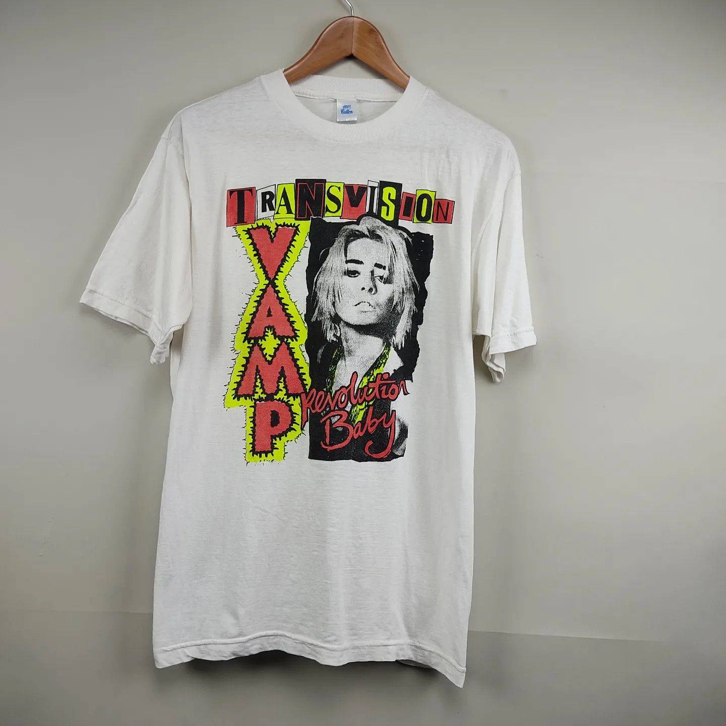 image of Band Tees x Rock Tees 1988 Transvision Vamp Revolution Baby Pop Art Wendy James in White (Size XL)