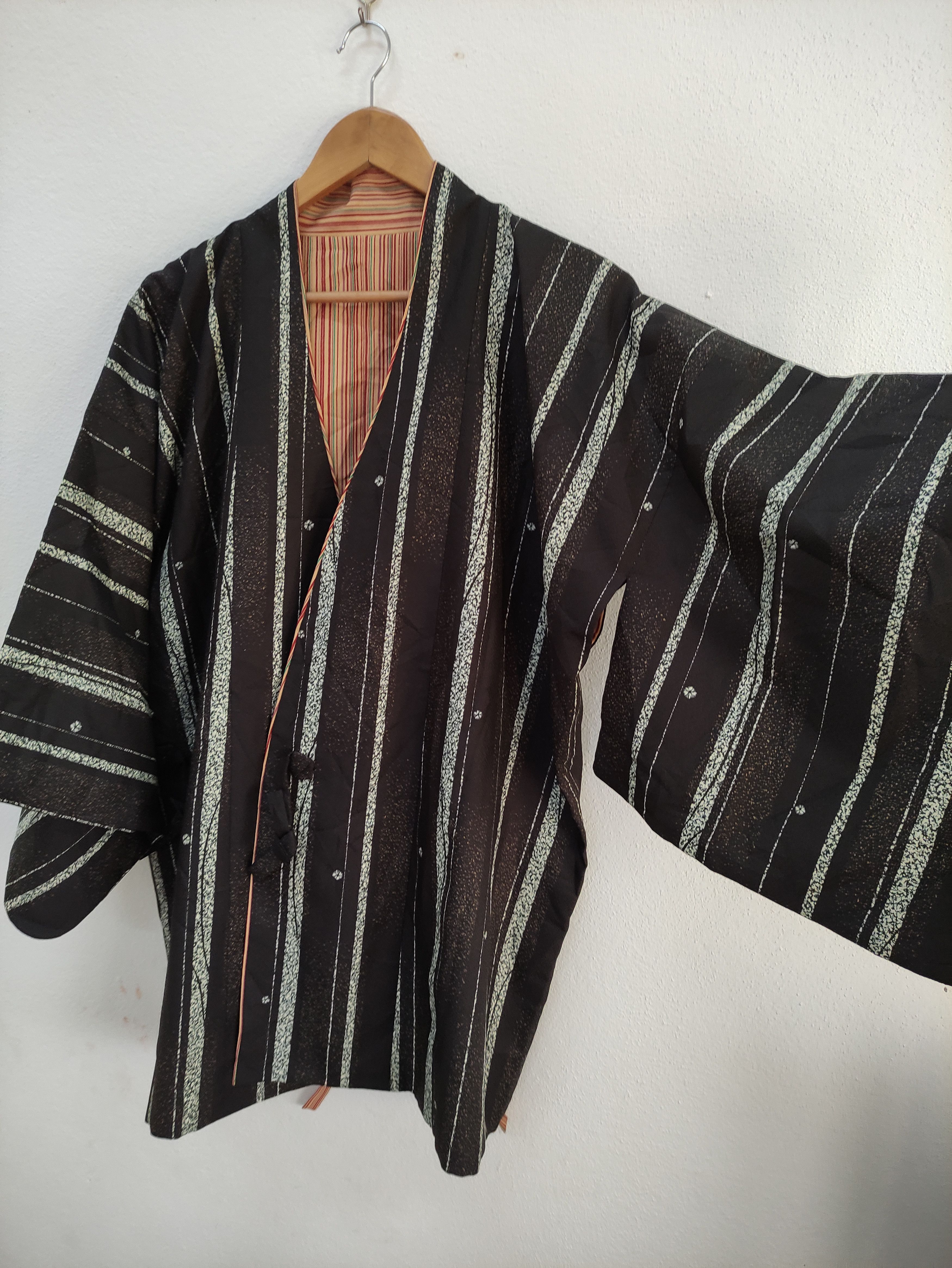 Japanese Brand Otozuki Japanese Striped Polyster Kimono Cardigan Size US L / EU 52-54 / 3 - 3 Thumbnail