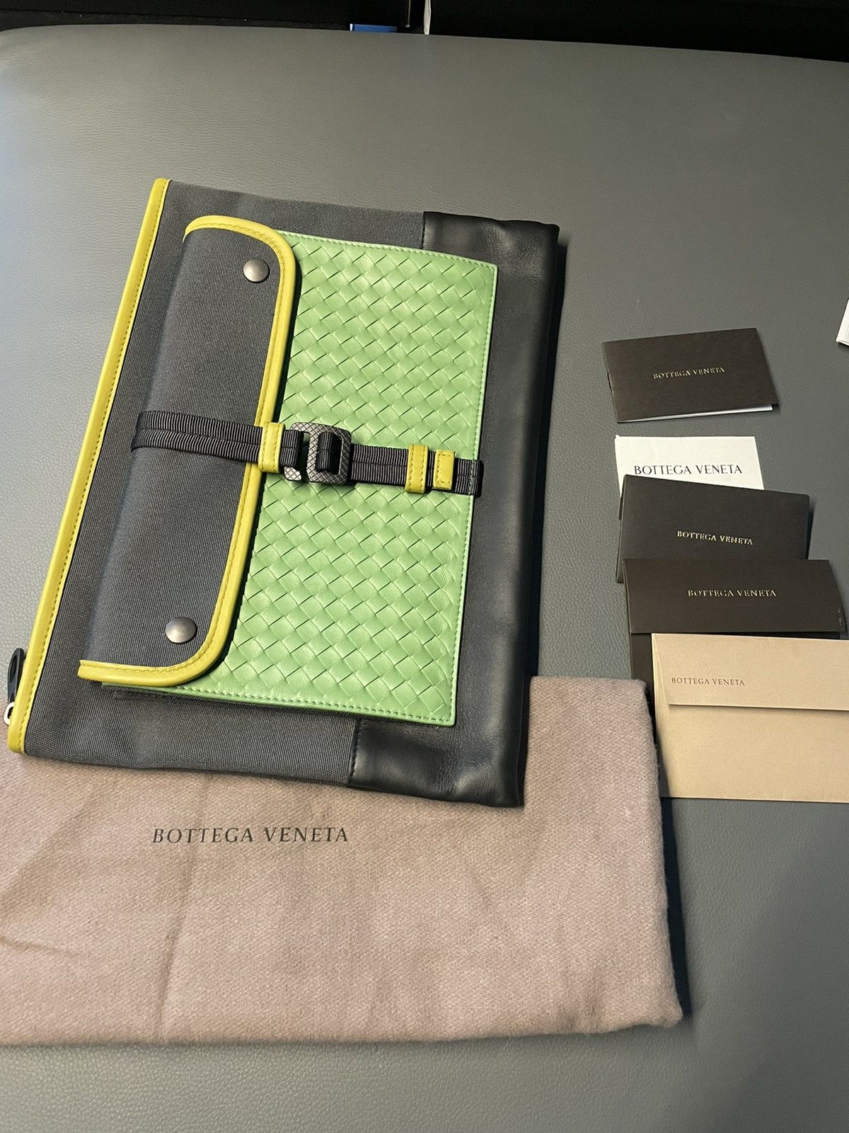 Bottega Veneta Green Brand NEW Rare SuperRunway Woven Leather Pouch Bag Size ONE SIZE - 13 Thumbnail
