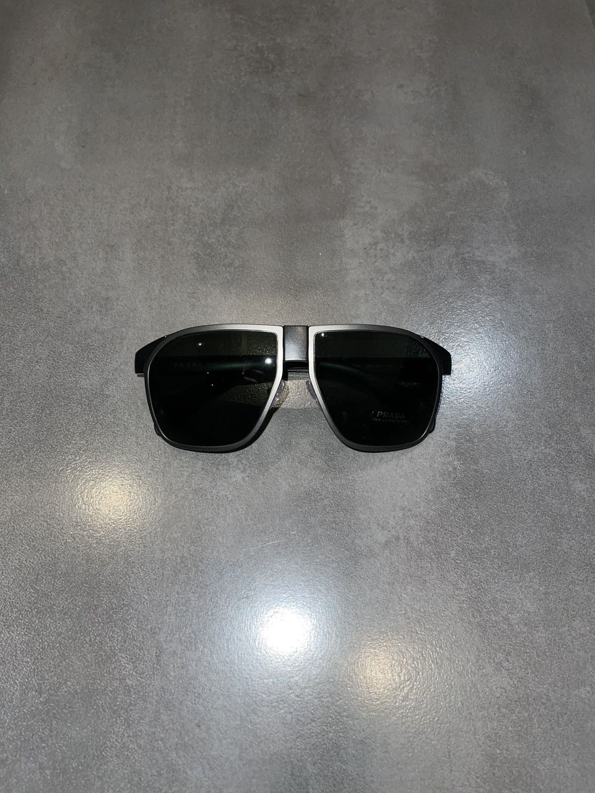 Prada Prada SPR21P 1BO-3O1 Black Aviator Sunglasses Size ONE SIZE - 4 Thumbnail
