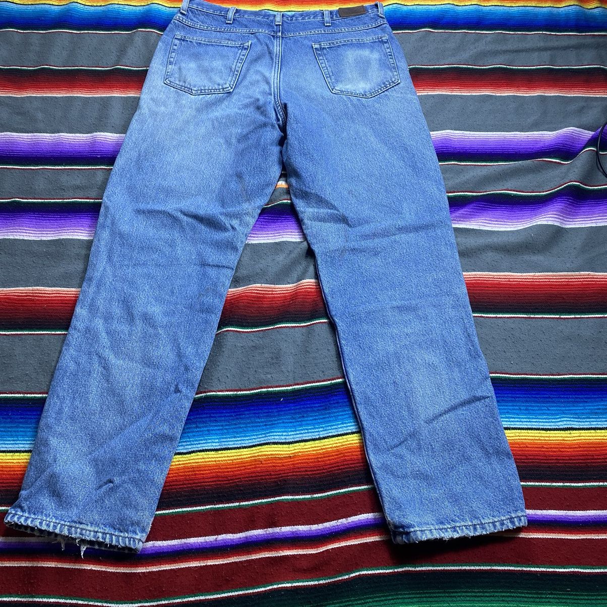 L.L. Bean Vintage L.L. Bean Men's Flannel Lined Blue Denim Jeans 36×32 Size US 36 / EU 52 - 13 Thumbnail