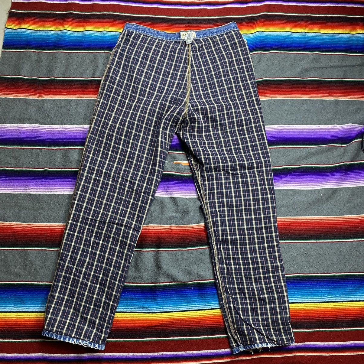 L.L. Bean Vintage L.L. Bean Men's Flannel Lined Blue Denim Jeans 36×32 Size US 36 / EU 52 - 17 Thumbnail