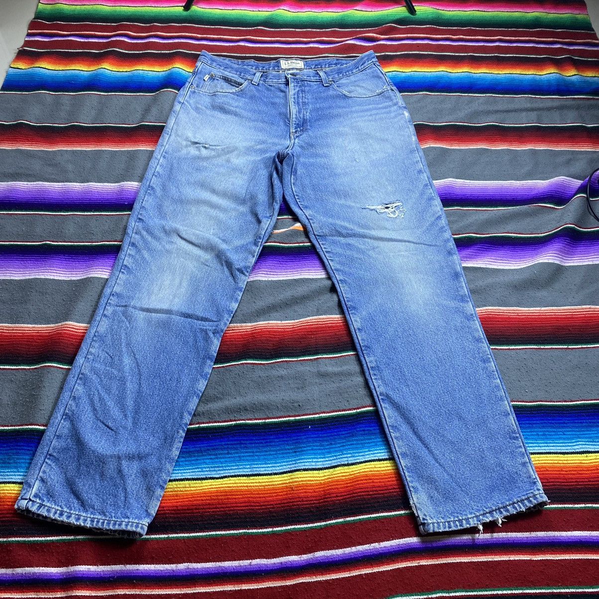 L.L. Bean Vintage L.L. Bean Men's Flannel Lined Blue Denim Jeans 36×32 Size US 36 / EU 52 - 5 Thumbnail
