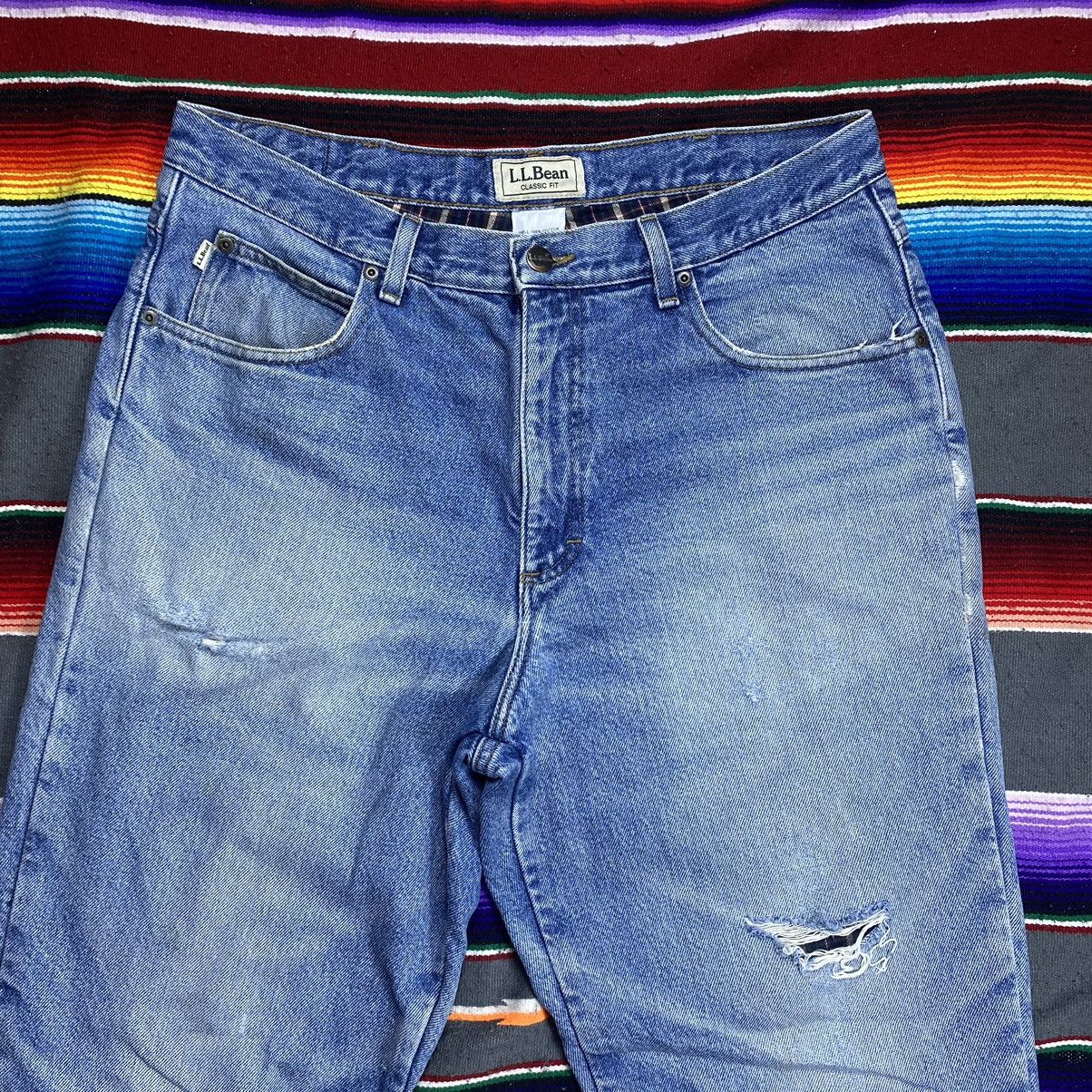 L.L. Bean Vintage L.L. Bean Men's Flannel Lined Blue Denim Jeans 36×32 Size US 36 / EU 52 - 2 Thumbnail