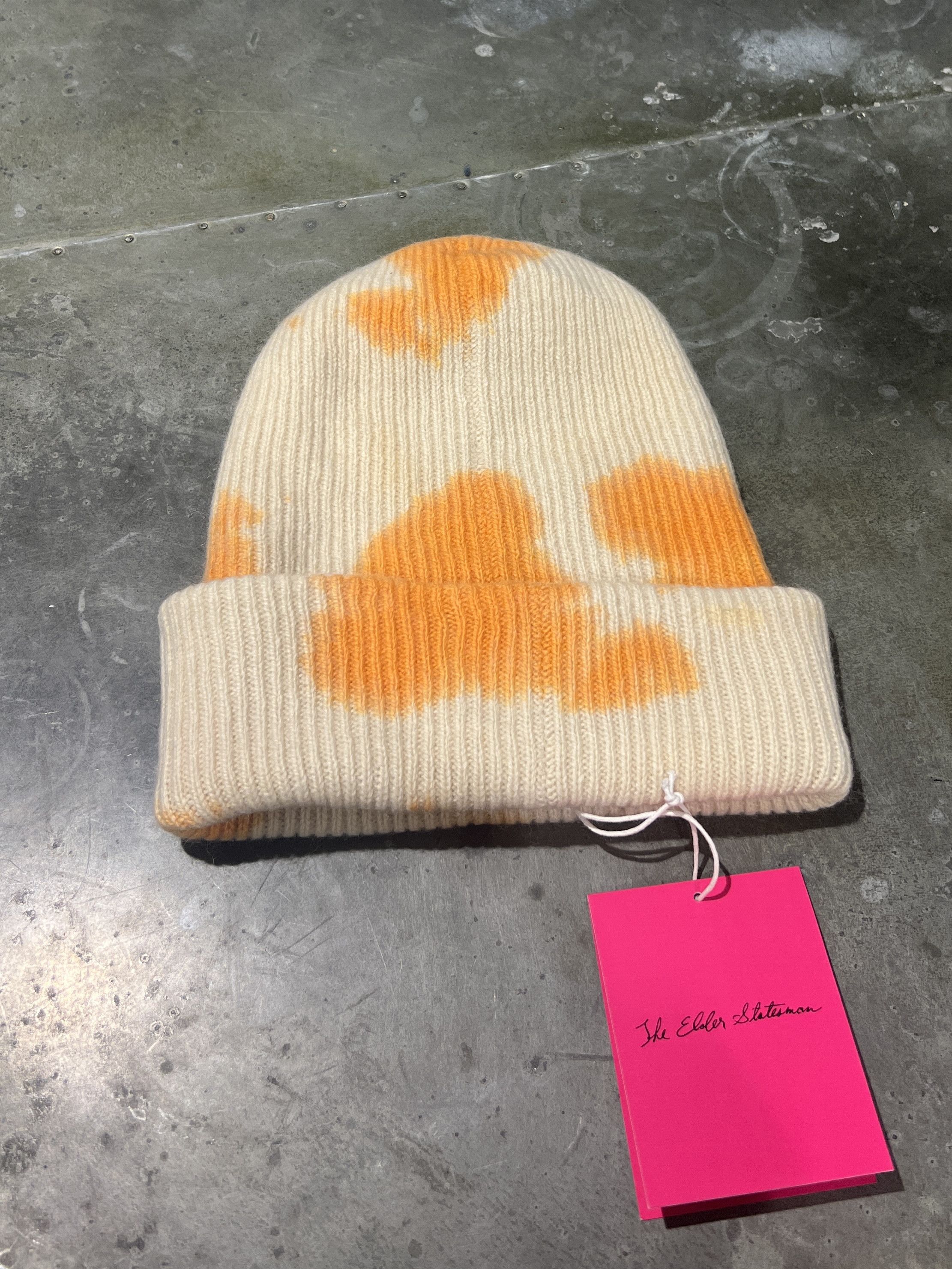 The Elder Statesman Elder Statesman Cashmere Tie Dye Beanie in Orange, Men's Product Image