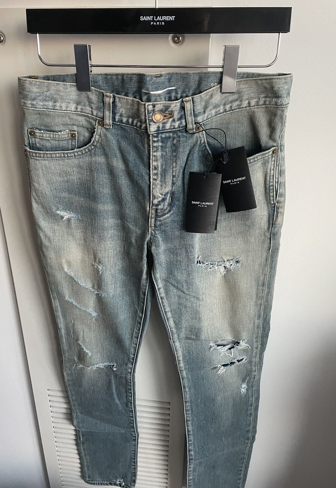 Hedi Slimane × Saint Laurent Paris × Yves Saint Laurent Sold Out Brand NEW Rare HEDI D02 SK-LW Trash Crash Denim Size US 30 / EU 46 - 20 Thumbnail