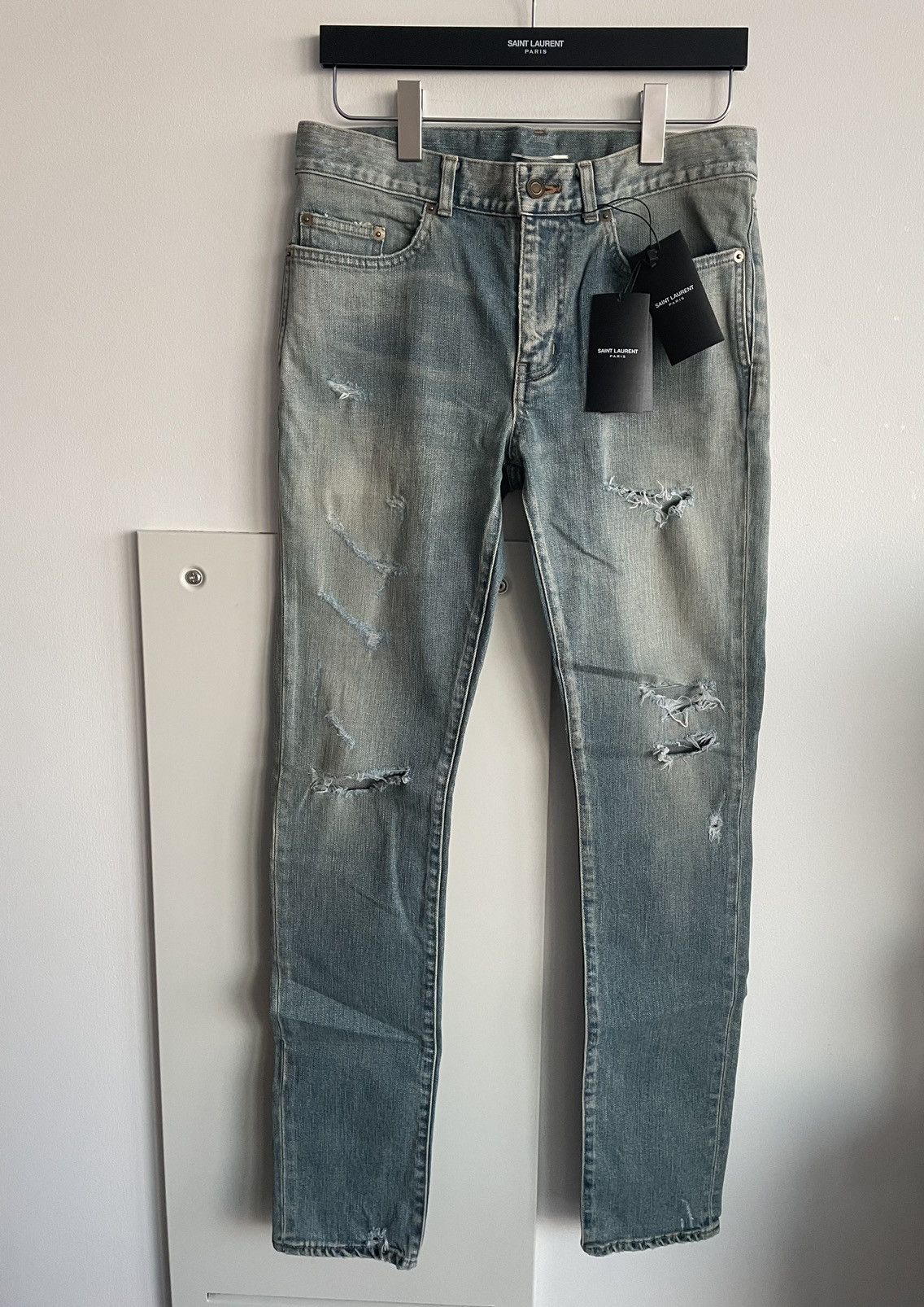 Hedi Slimane × Saint Laurent Paris × Yves Saint Laurent Sold Out Brand NEW Rare HEDI D02 SK-LW Trash Crash Denim Size US 30 / EU 46 - 18 Thumbnail