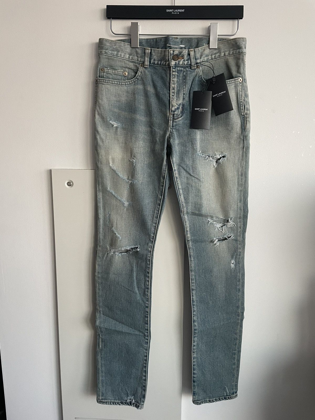 Hedi Slimane × Saint Laurent Paris × Yves Saint Laurent Sold Out Brand NEW Rare HEDI D02 SK-LW Trash Crash Denim Size US 30 / EU 46 - 21 Thumbnail