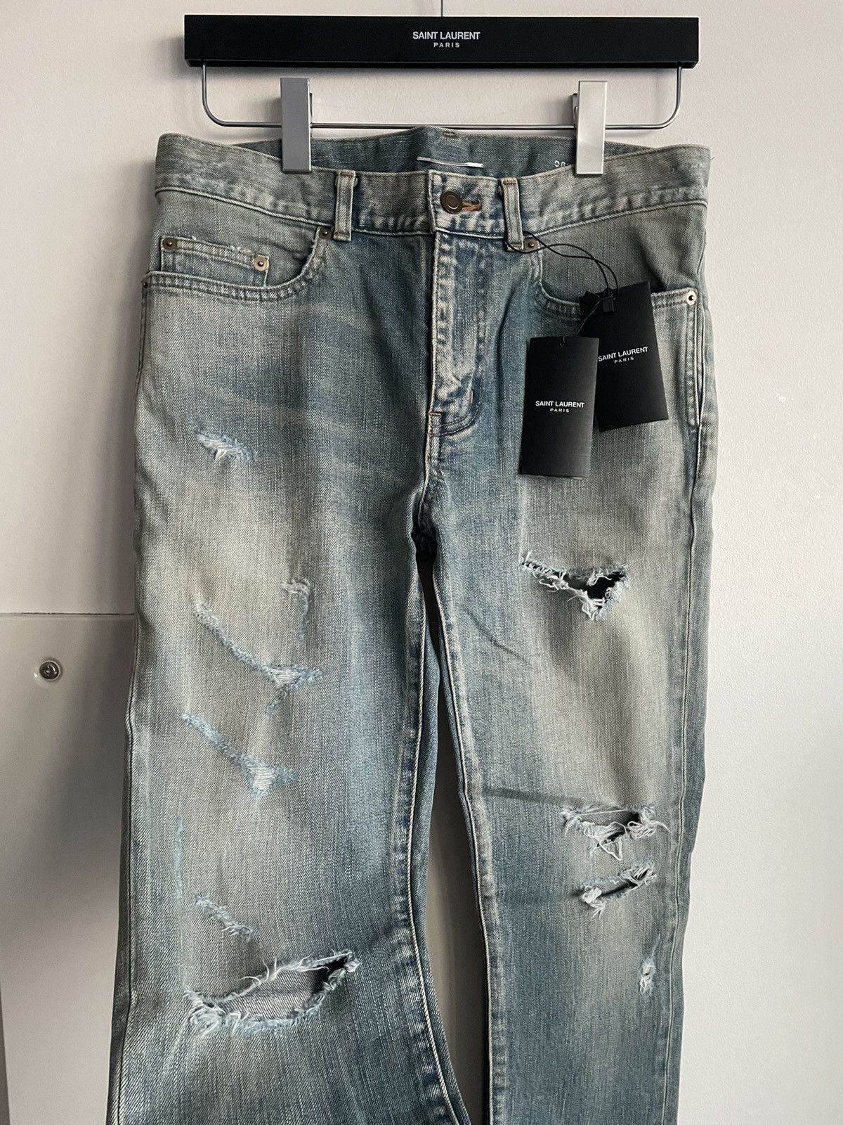 Hedi Slimane × Saint Laurent Paris × Yves Saint Laurent Sold Out Brand NEW Rare HEDI D02 SK-LW Trash Crash Denim Size US 30 / EU 46 - 7 Thumbnail