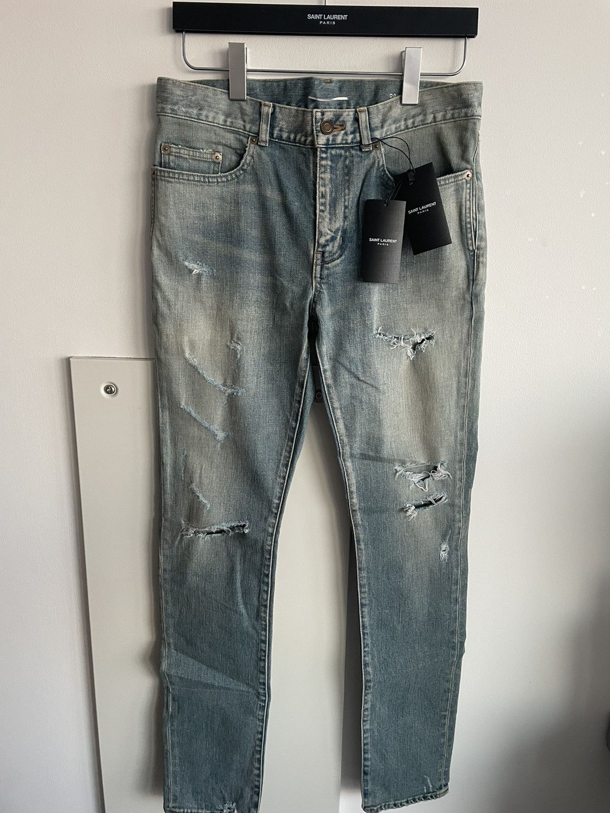 Hedi Slimane × Saint Laurent Paris × Yves Saint Laurent Sold Out Brand NEW Rare HEDI D02 SK-LW Trash Crash Denim Size US 30 / EU 46 - 23 Thumbnail