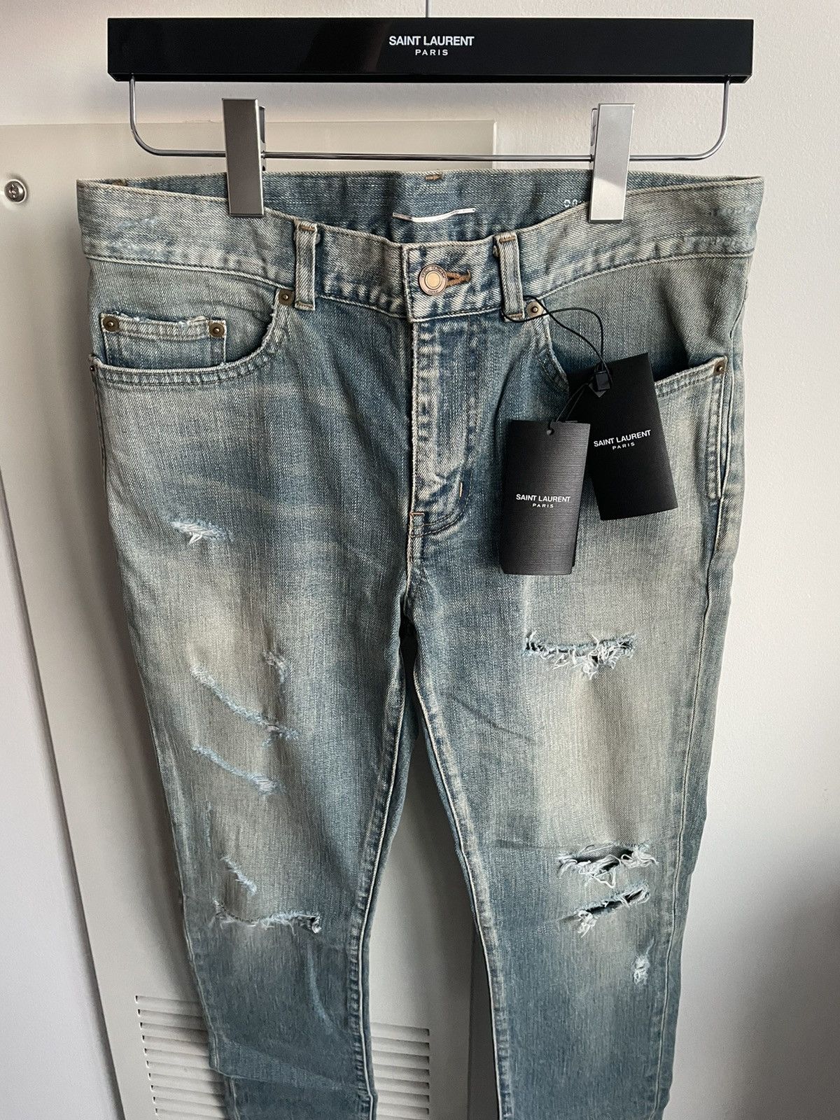 Hedi Slimane × Saint Laurent Paris × Yves Saint Laurent Sold Out Brand NEW Rare HEDI D02 SK-LW Trash Crash Denim Size US 30 / EU 46 - 22 Thumbnail