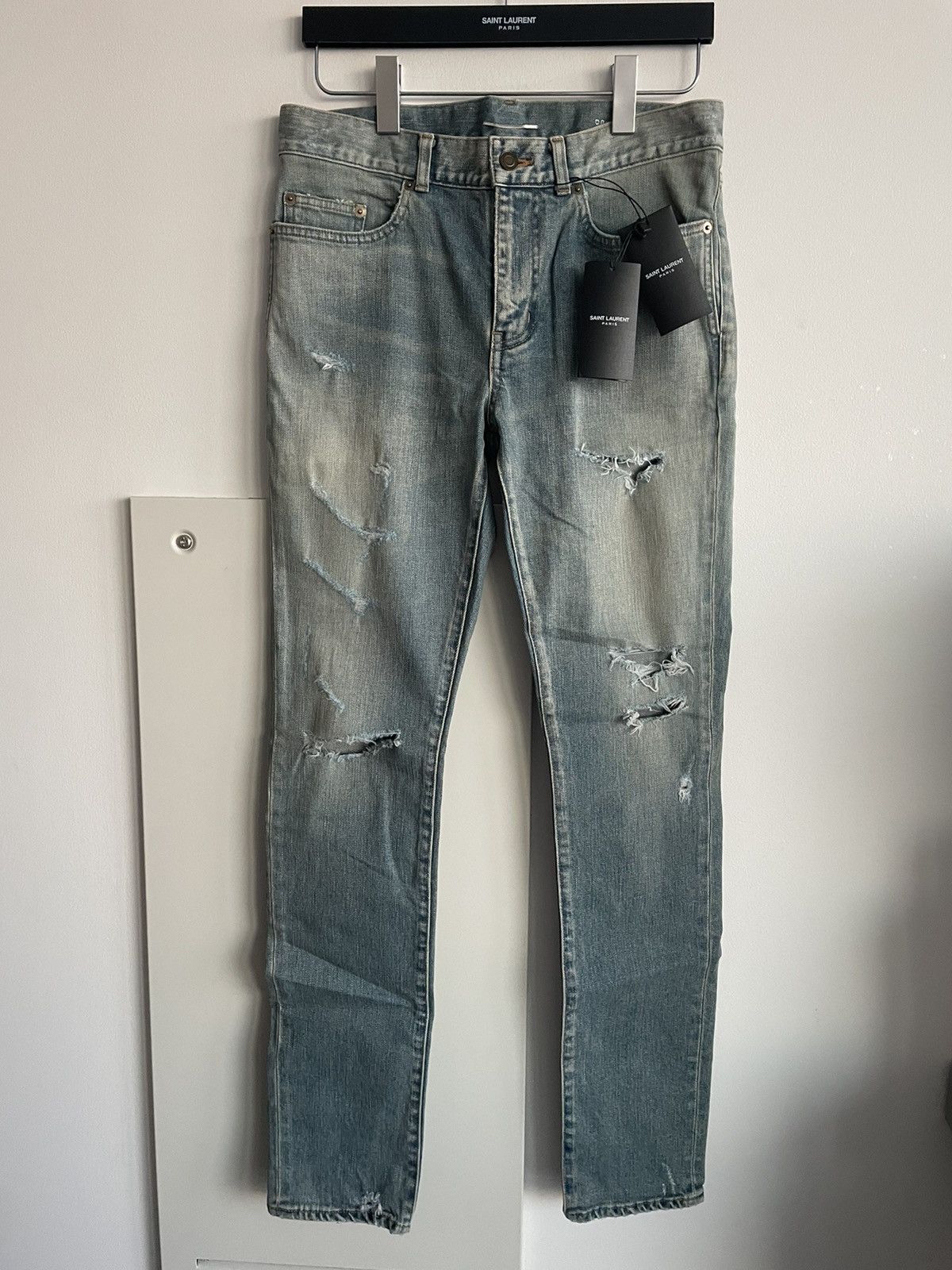 Hedi Slimane × Saint Laurent Paris × Yves Saint Laurent Sold Out Brand NEW Rare HEDI D02 SK-LW Trash Crash Denim Size US 30 / EU 46 - 25 Thumbnail