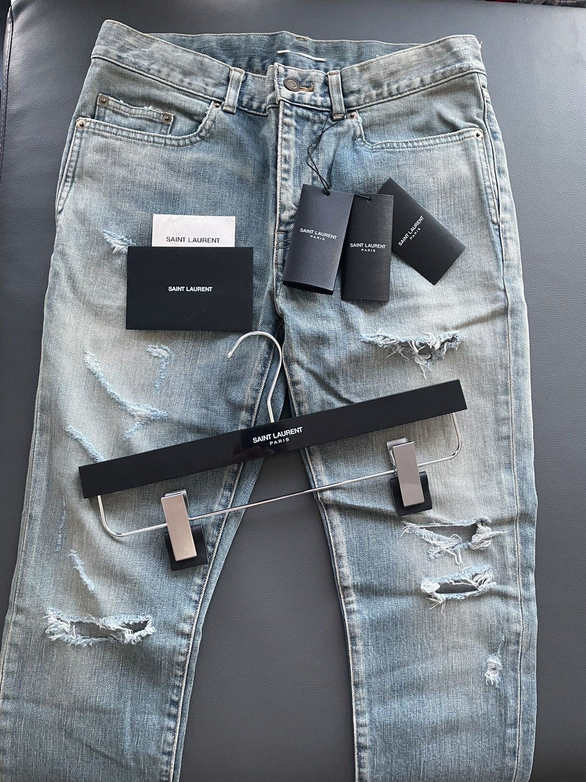 Hedi Slimane × Saint Laurent Paris × Yves Saint Laurent Sold Out Brand NEW Rare HEDI D02 SK-LW Trash Crash Denim Size US 30 / EU 46 - 13 Thumbnail