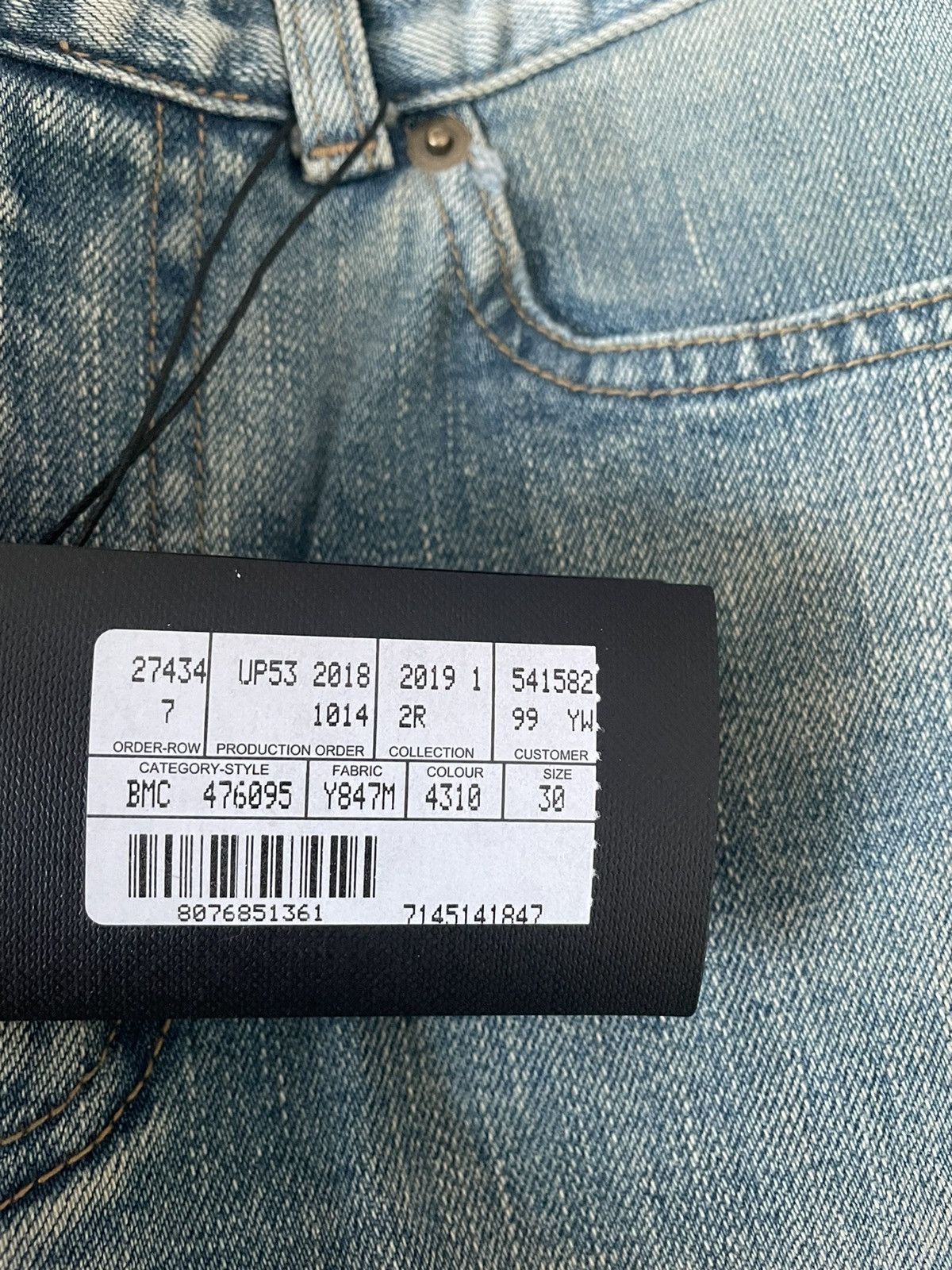 Hedi Slimane × Saint Laurent Paris × Yves Saint Laurent Sold Out Brand NEW Rare HEDI D02 SK-LW Trash Crash Denim Size US 30 / EU 46 - 8 Thumbnail