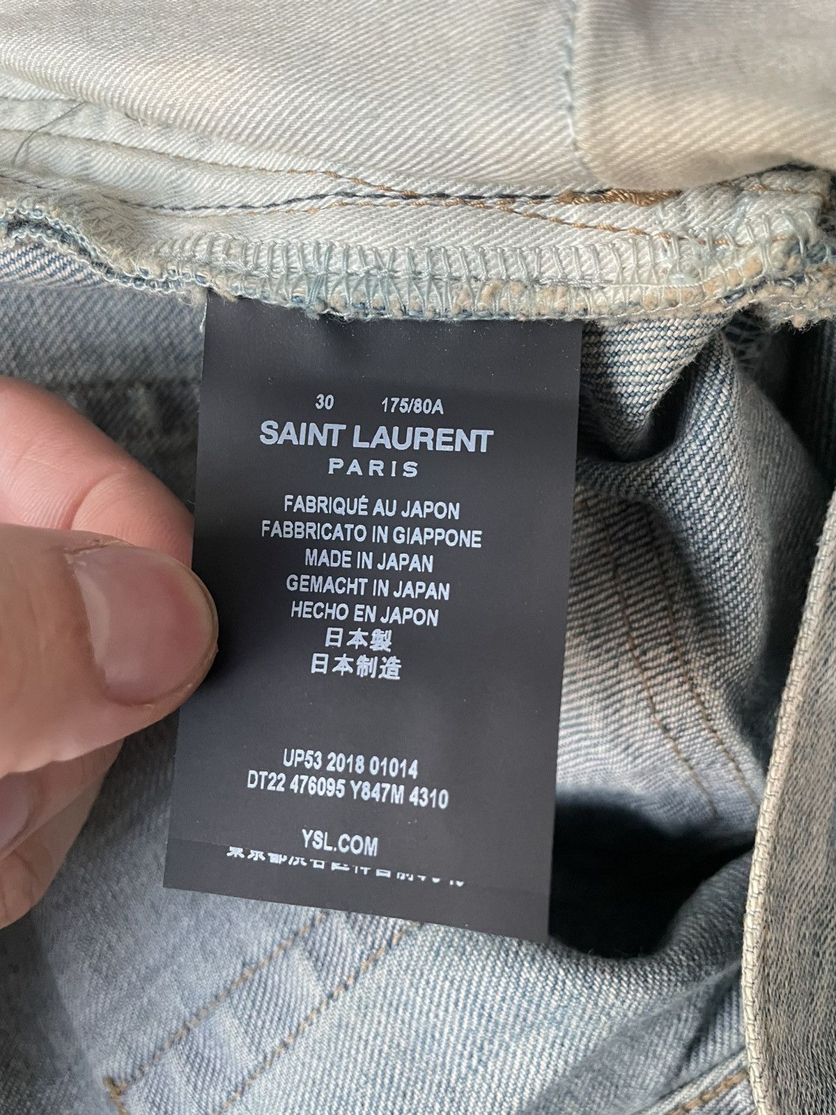 Hedi Slimane × Saint Laurent Paris × Yves Saint Laurent Sold Out Brand NEW Rare HEDI D02 SK-LW Trash Crash Denim Size US 30 / EU 46 - 9 Thumbnail