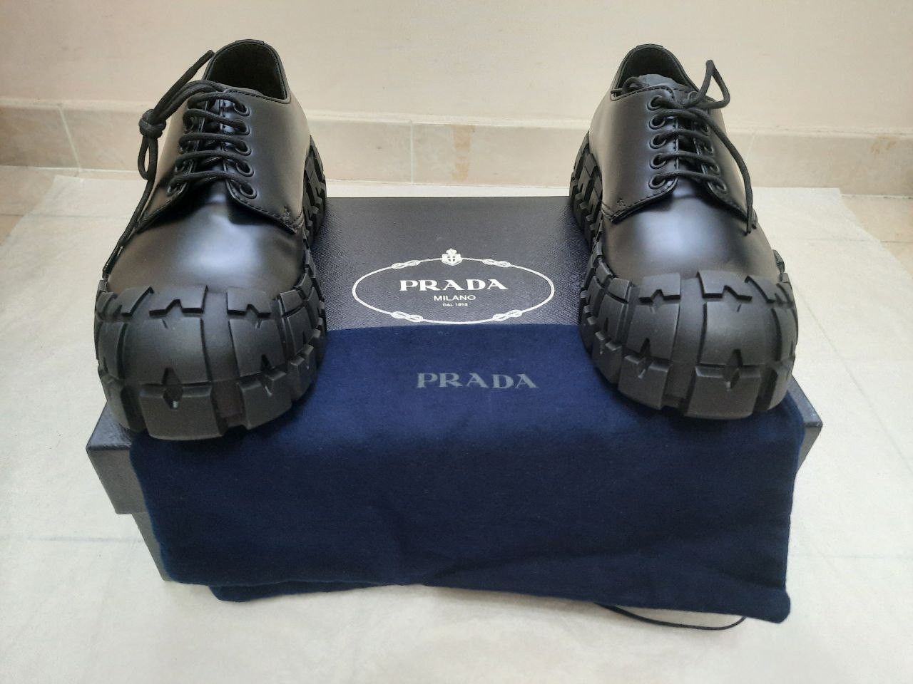 Prada Wheel Tire Lug Sole Derby Size US 8.5 / EU 41-42 - 1 Thumbnail