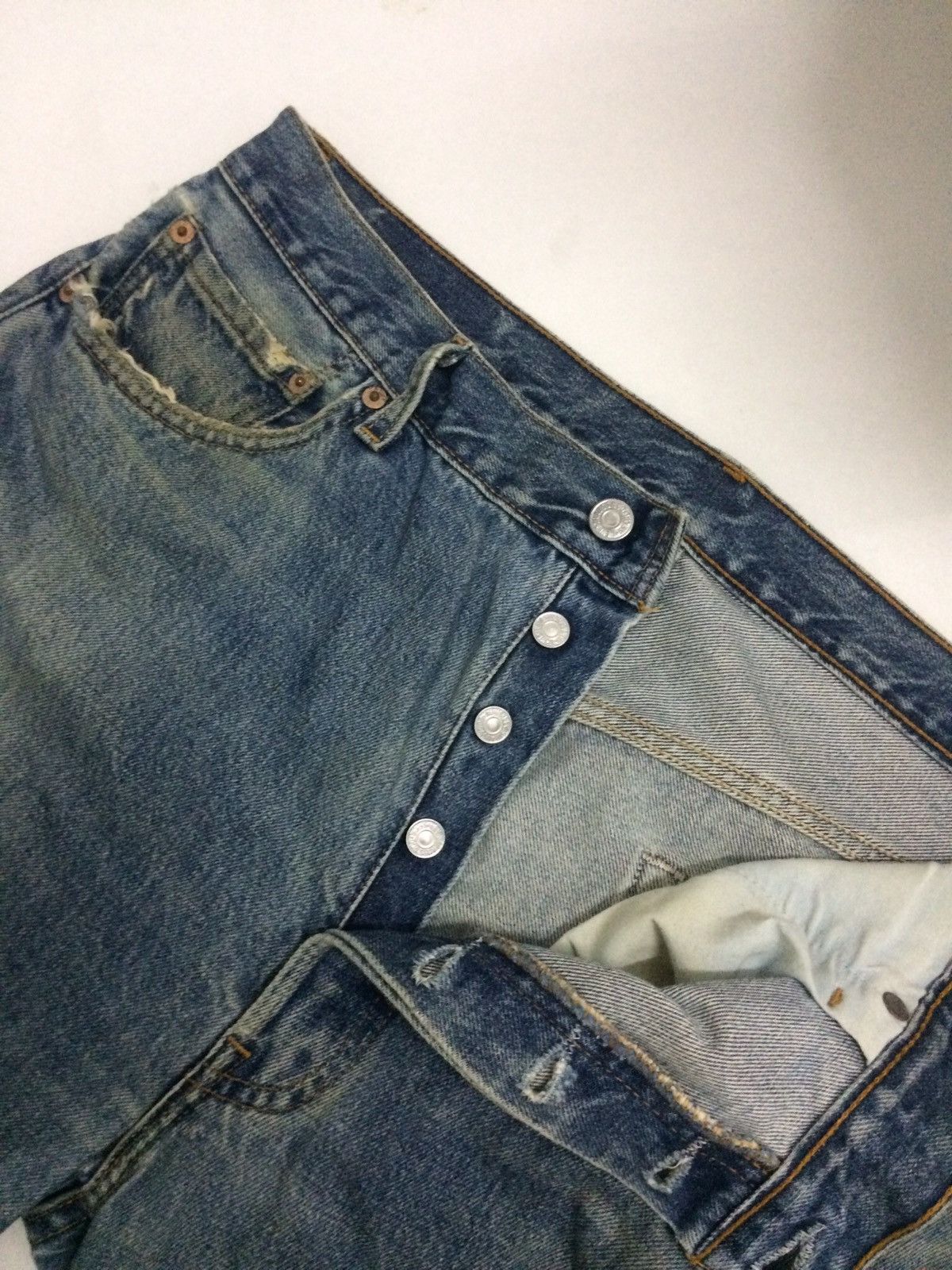 Levi's ❌NEED GONE❌Levi’s 501 distressed patchwork denim pant Size US 34 / EU 50 - 10 Thumbnail