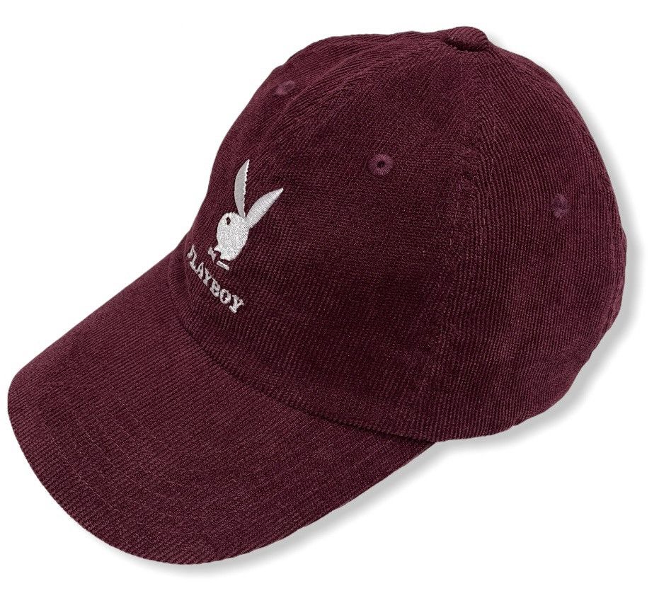 Playboy 🐰VINTAGE CORDUROY! PLAYBOY Embroidery Bunny Dad Hat Size ONE SIZE - 4 Thumbnail