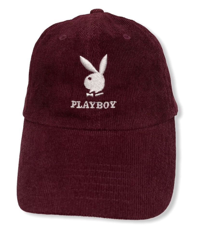 Playboy 🐰VINTAGE CORDUROY! PLAYBOY Embroidery Bunny Dad Hat Size ONE SIZE - 3 Thumbnail
