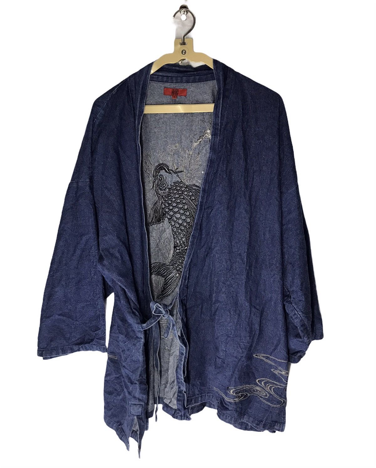 Japanese Brand × Vintage Denim kimono embroidered koi fish Size US XXL / EU 58 / 5 - 2 Thumbnail