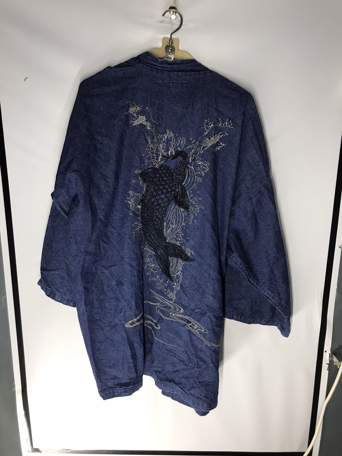 Japanese Brand × Vintage Denim kimono embroidered koi fish Size US XXL / EU 58 / 5 - 9 Thumbnail