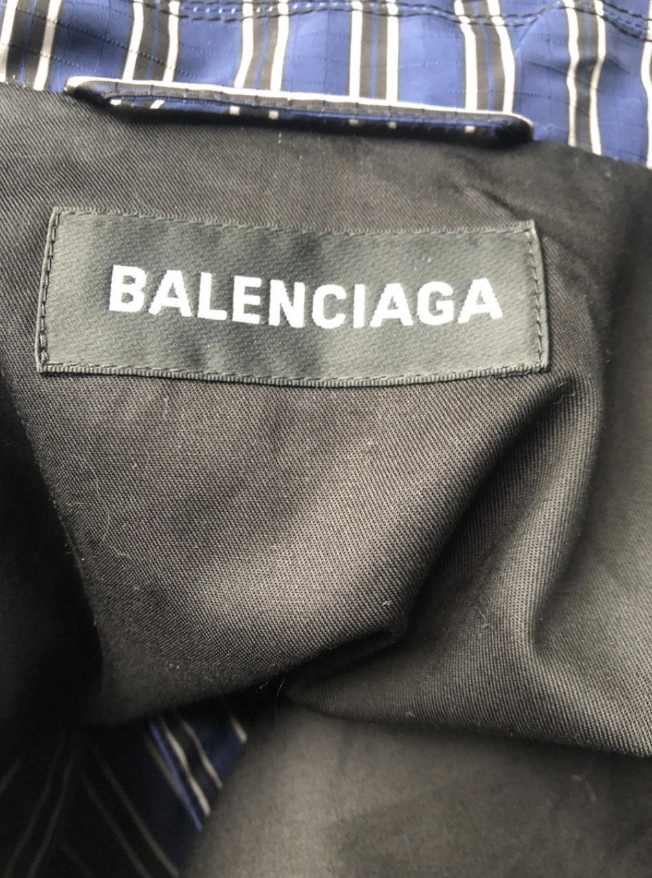 Balenciaga Balenciaga Striped Padded Shirt Parka Jacket Size US M / EU 48-50 / 2 - 8 Thumbnail