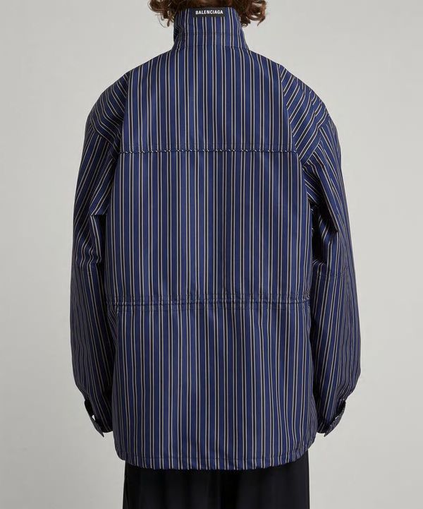 Balenciaga Balenciaga Striped Padded Shirt Parka Jacket Size US M / EU 48-50 / 2 - 3 Thumbnail