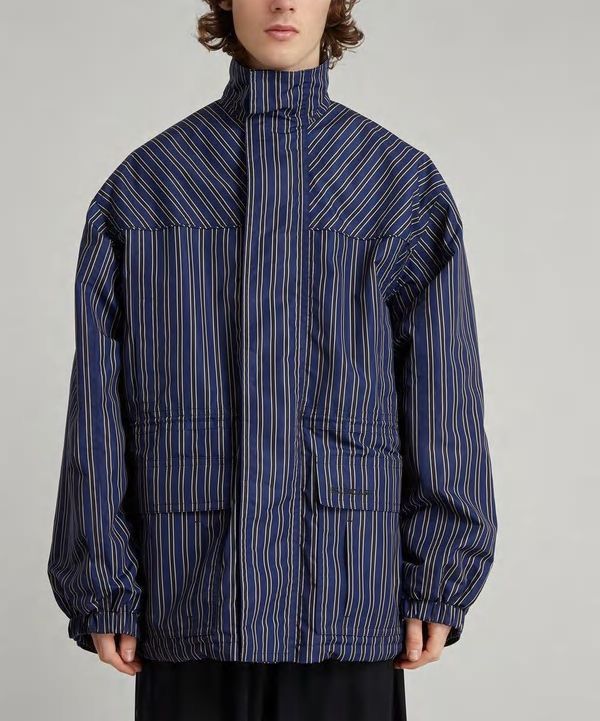 Balenciaga Balenciaga Striped Padded Shirt Parka Jacket Size US M / EU 48-50 / 2 - 2 Thumbnail