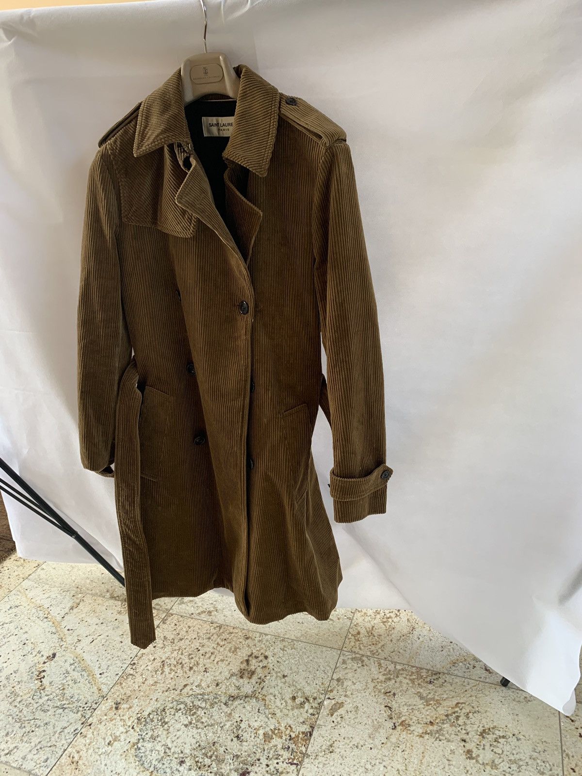Saint Laurent Paris Corduroy Trench Belted Jacket Size US S / EU 44-46 / 1 - 4 Thumbnail