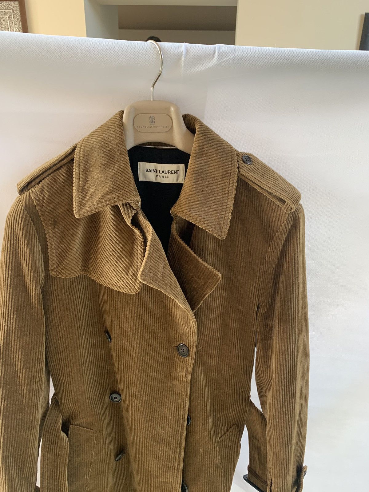 Saint Laurent Paris Corduroy Trench Belted Jacket Size US S / EU 44-46 / 1 - 5 Thumbnail