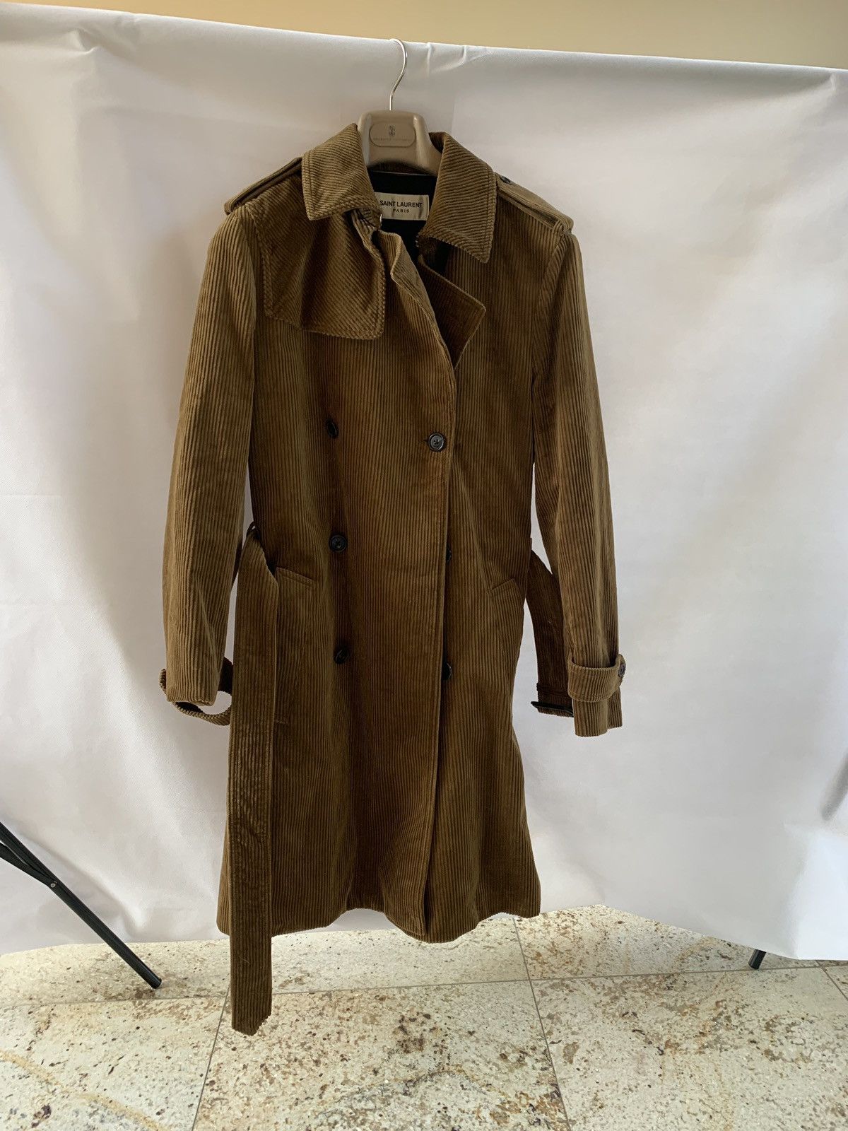 Saint Laurent Paris Corduroy Trench Belted Jacket Size US S / EU 44-46 / 1 - 2 Thumbnail