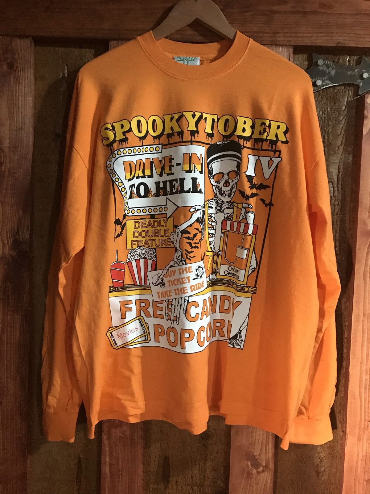 image of Online Ceramics Spookytober 4 Drive In in Orange, Men's (Size XL)