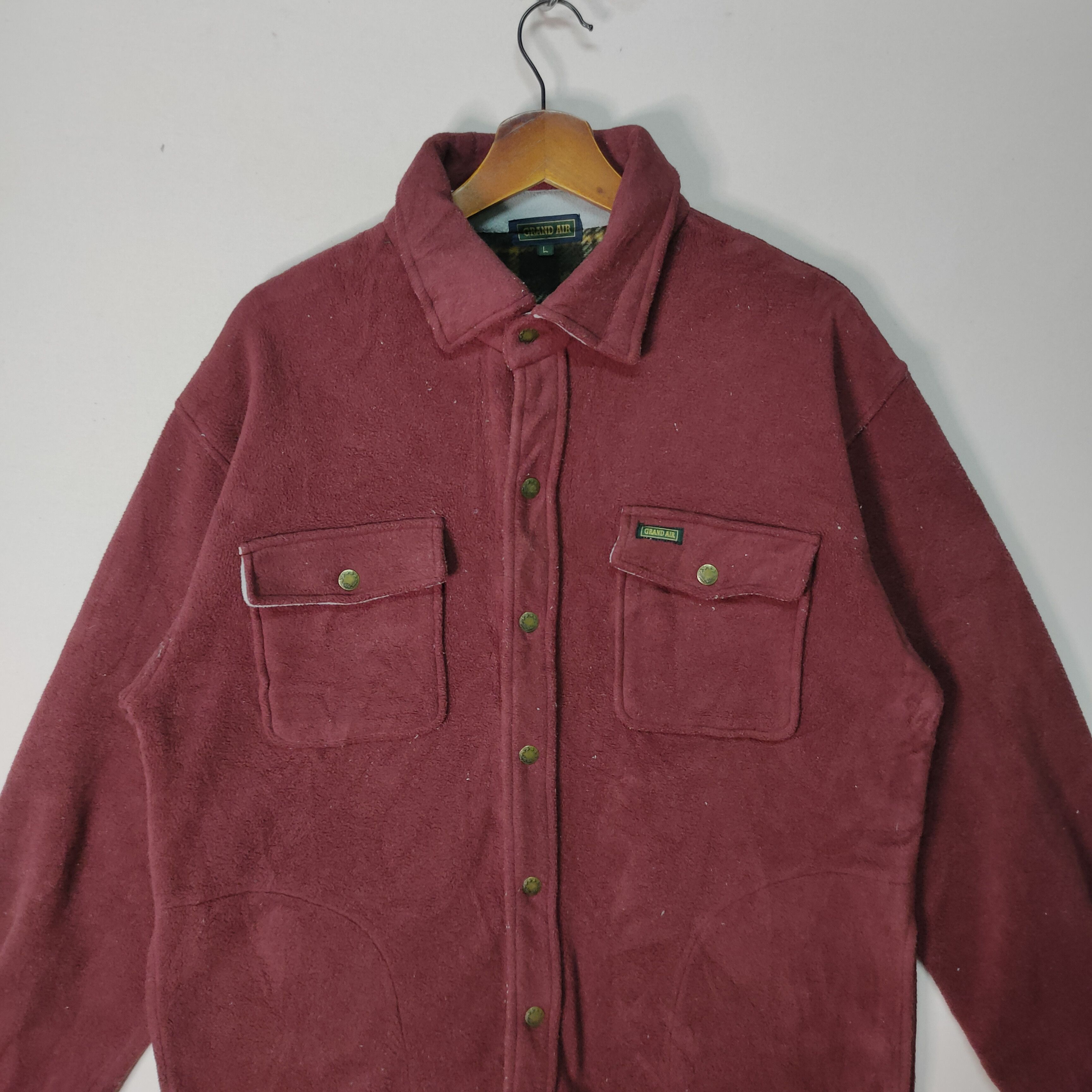 Japanese Brand Vintage Grand Air Checkred Inside Button Ups Shirt Size US L / EU 52-54 / 3 - 5 Thumbnail