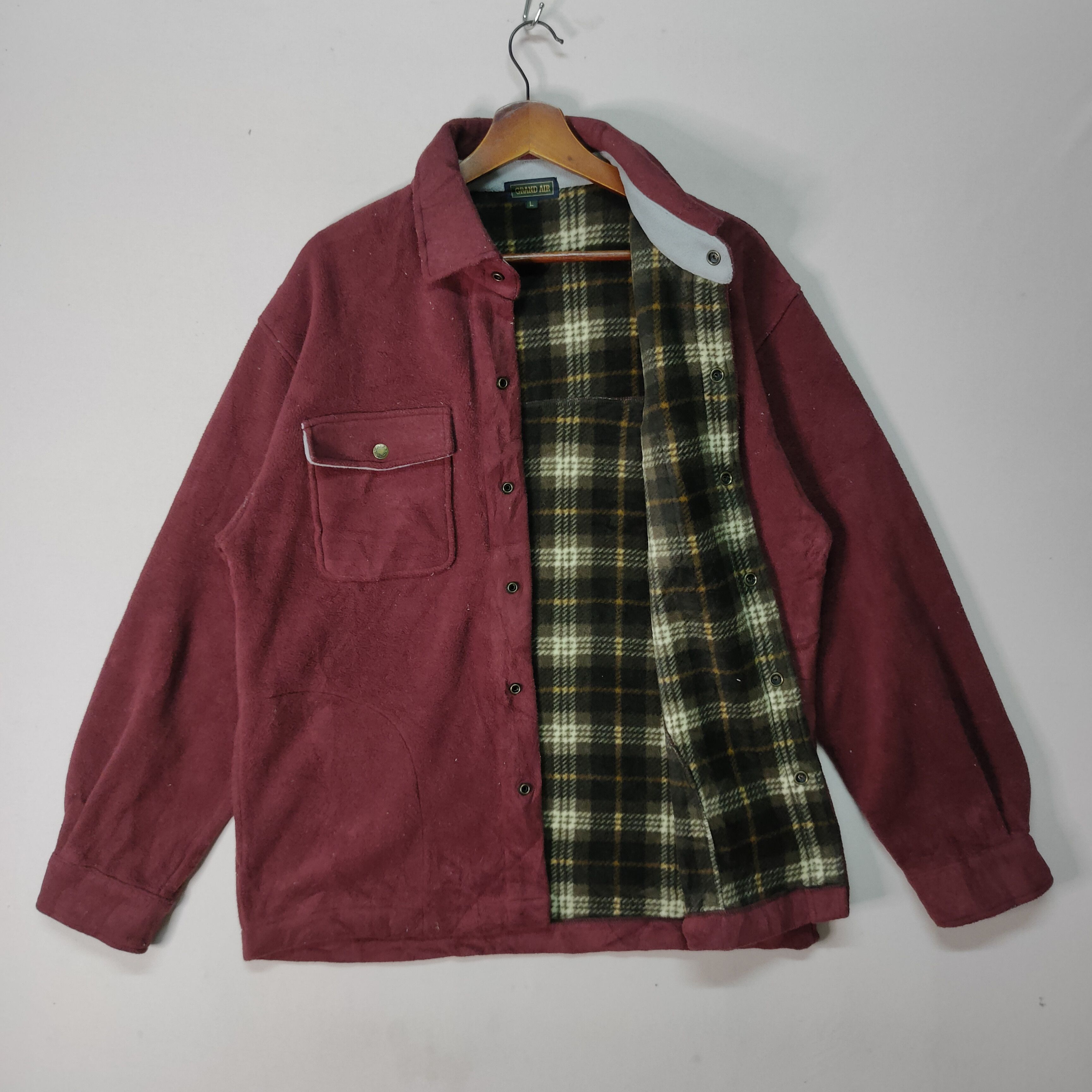 Japanese Brand Vintage Grand Air Checkred Inside Button Ups Shirt Size US L / EU 52-54 / 3 - 2 Thumbnail