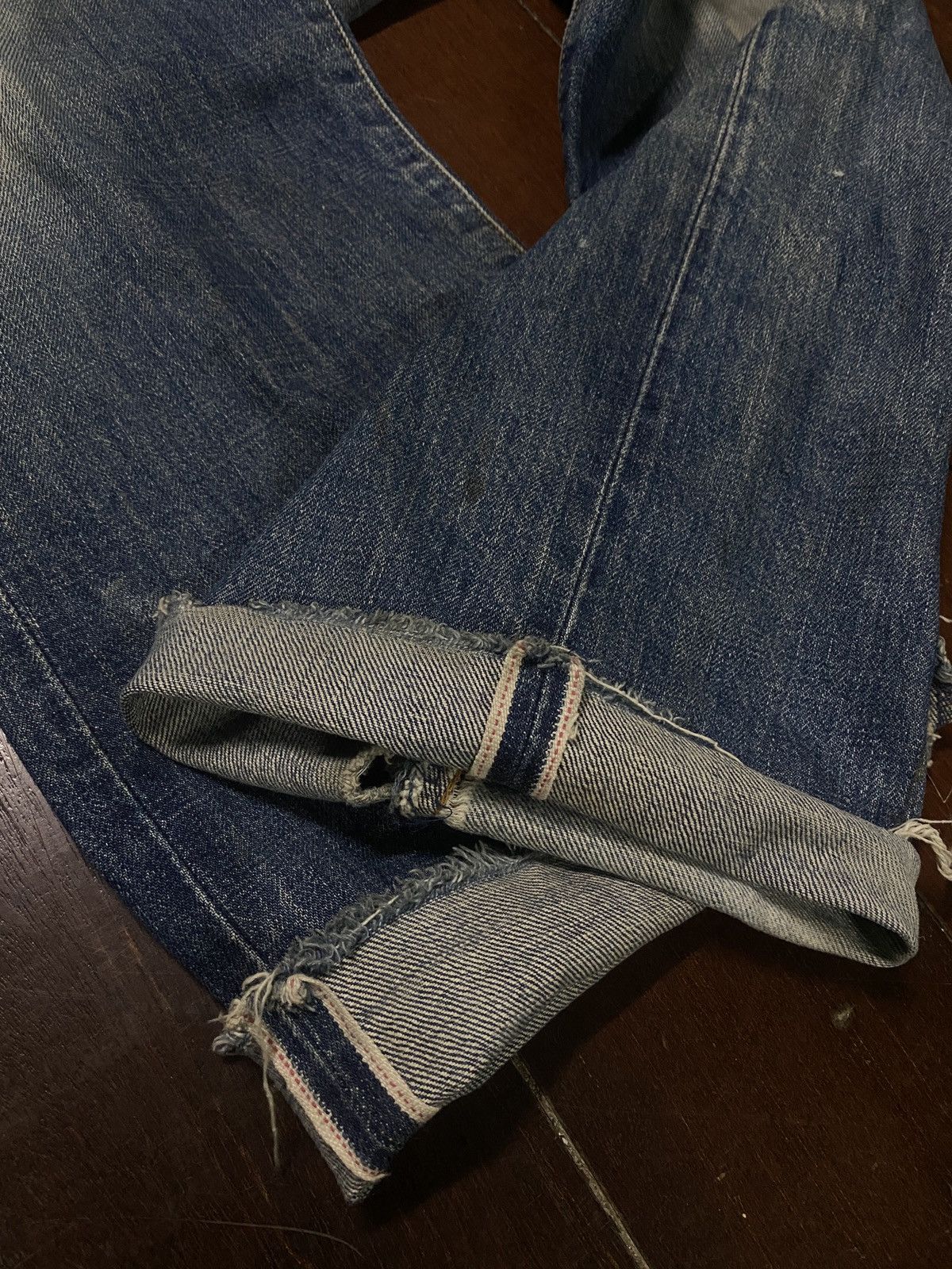 Levi's Vintage Clothing FIRE 🔥🔥 VINTAGE 90s LEVIS BIG E LVC 502 SELVEDGE DISTRESSED Size US 32 / EU 48 - 10 Thumbnail