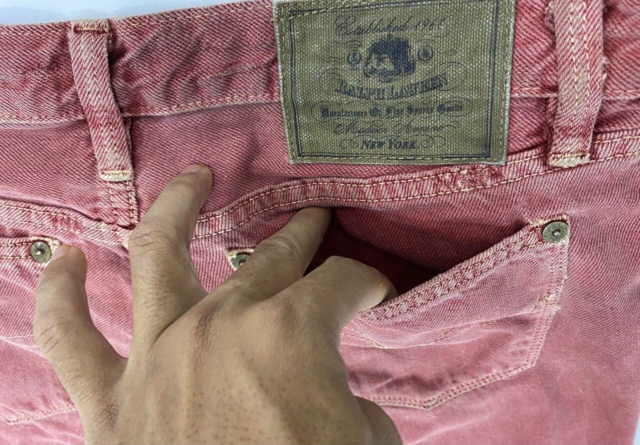 Polo Ralph Lauren × Ralph Lauren × Vintage Vintage RRL Ralph Lauren Red Denim Jeans Size US 29 - 8 Thumbnail