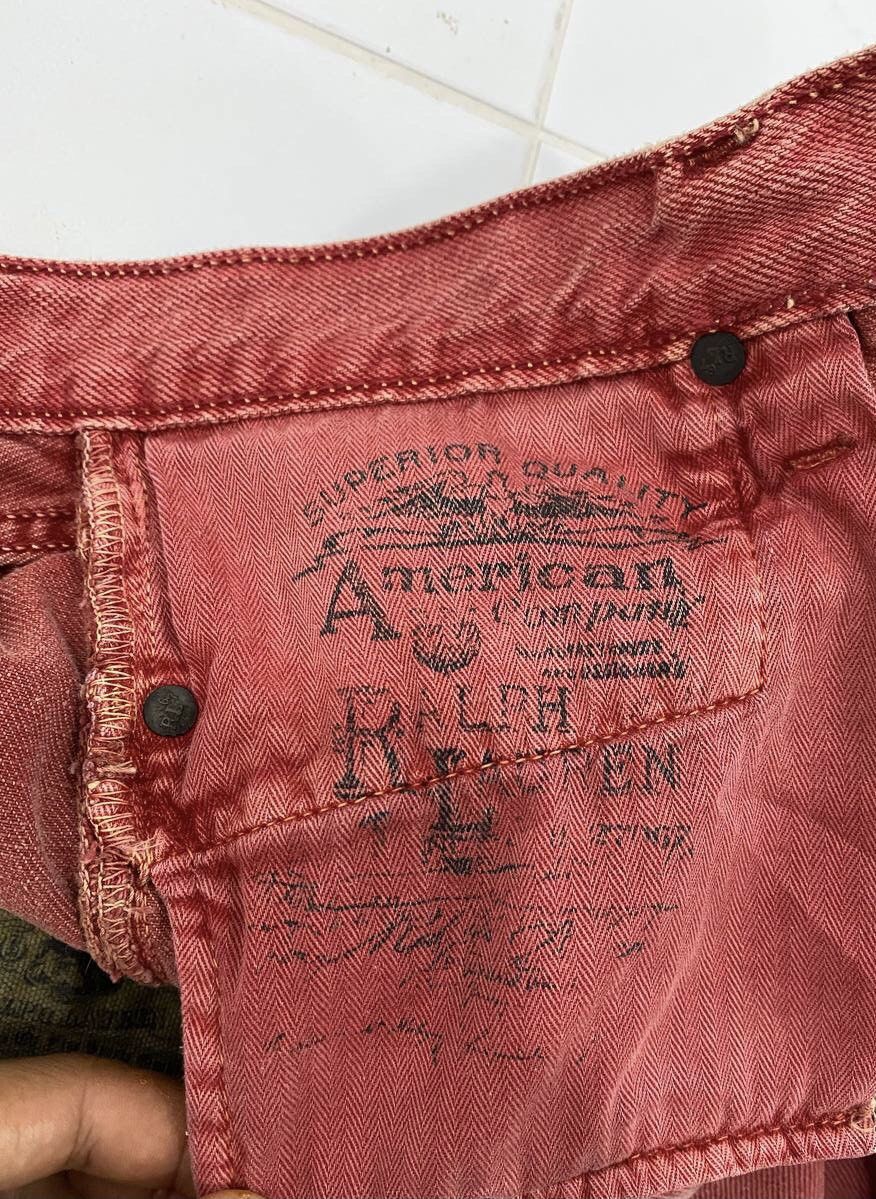 Polo Ralph Lauren × Ralph Lauren × Vintage Vintage RRL Ralph Lauren Red Denim Jeans Size US 29 - 9 Thumbnail