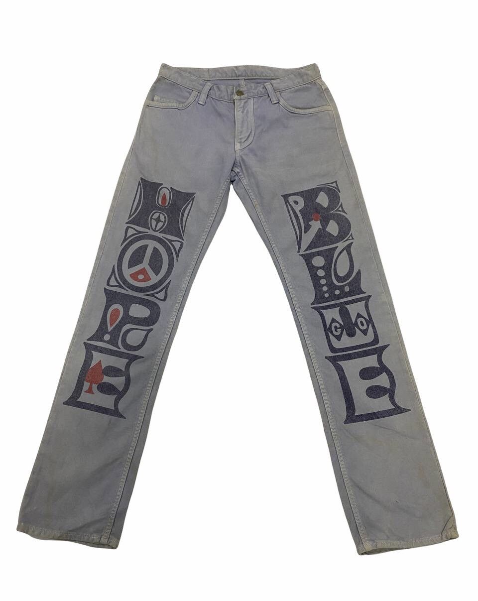 image of Distressed Denim x Hollywood Ranch&market Hope Blue Japan Hr Market Carpenter Denim Cw21 (Size 31)