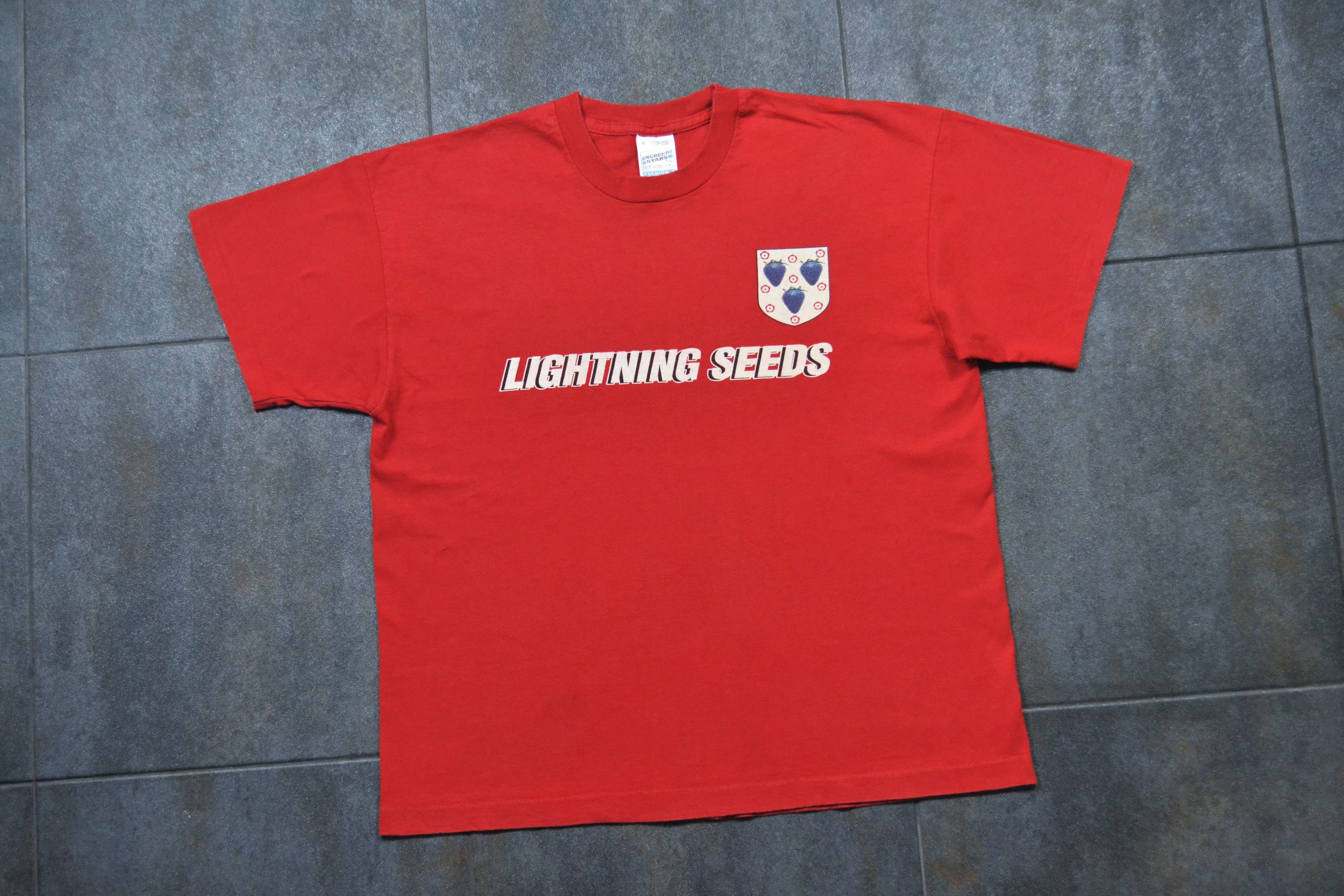Band Tees 90s Vintage 1994 Lightning Seeds Jollification Rock T-Shirt Size US XL / EU 56 / 4 - 6 Thumbnail