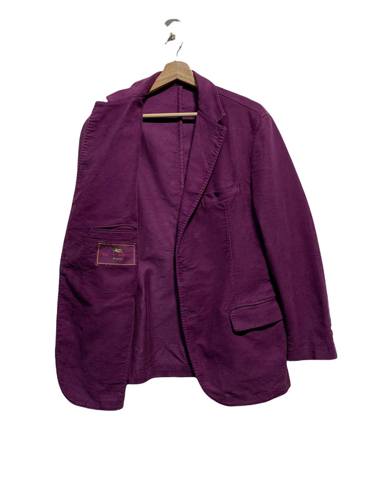 Etro 🔥ETRO PURPLE MOLESKIN MENS CASUAL JACKETS Size US L / EU 52-54 / 3 - 1 Thumbnail