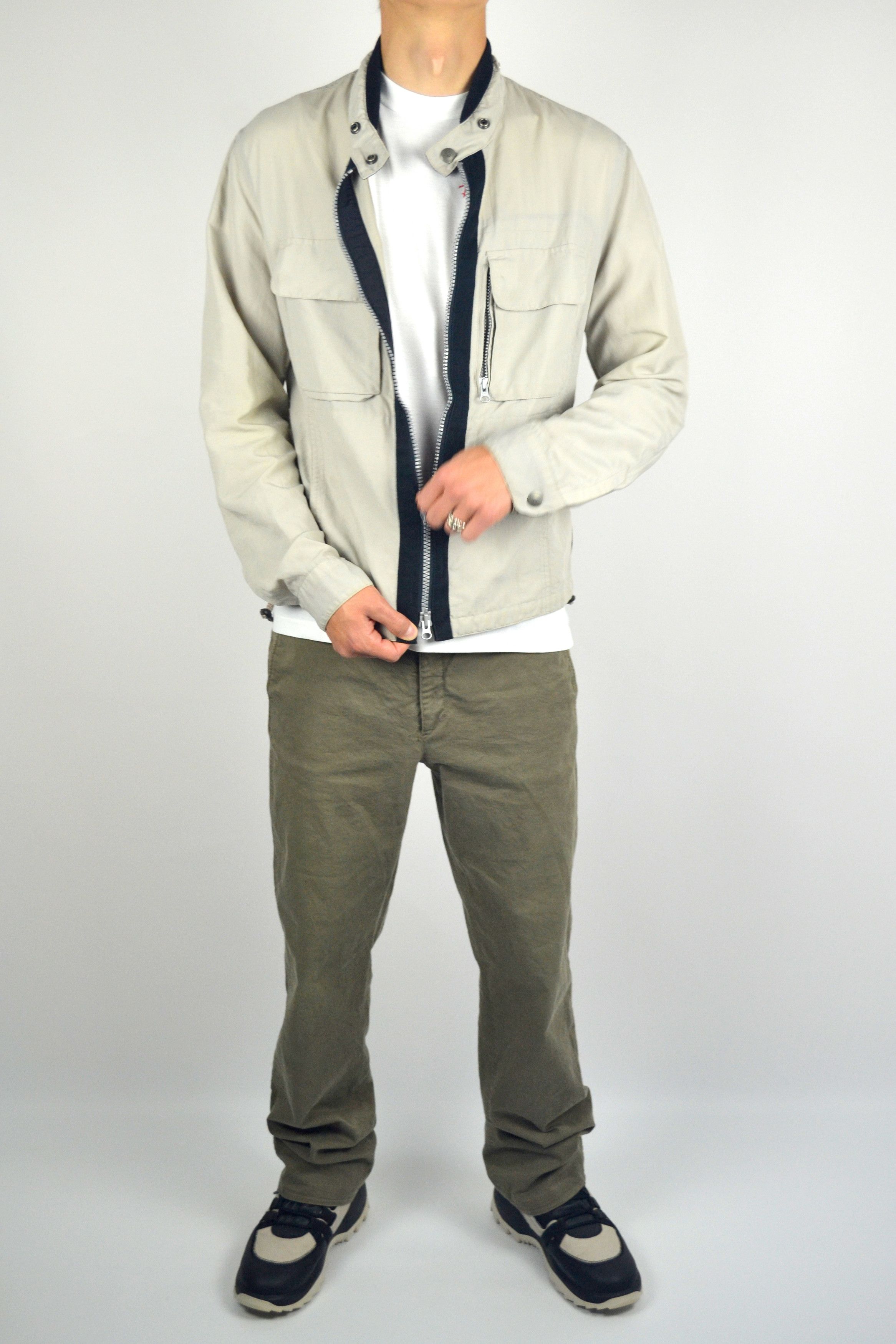 Armani Vintage Armani Jeans Cargo Parachute Aviation Nuylon Jacket Size US M / EU 48-50 / 2 - 1 Thumbnail