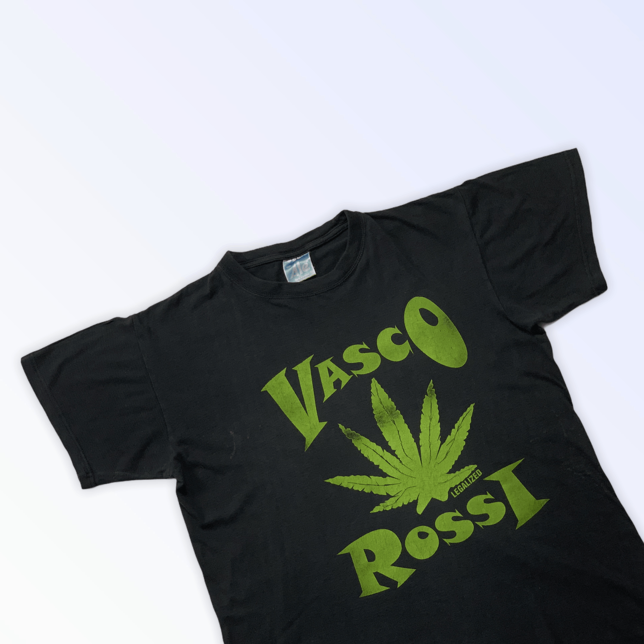Band Tees Vintage 90s Vasco Rossi Legalized Weed Marijuana T-Shirt Size US M / EU 48-50 / 2 - 7 Thumbnail