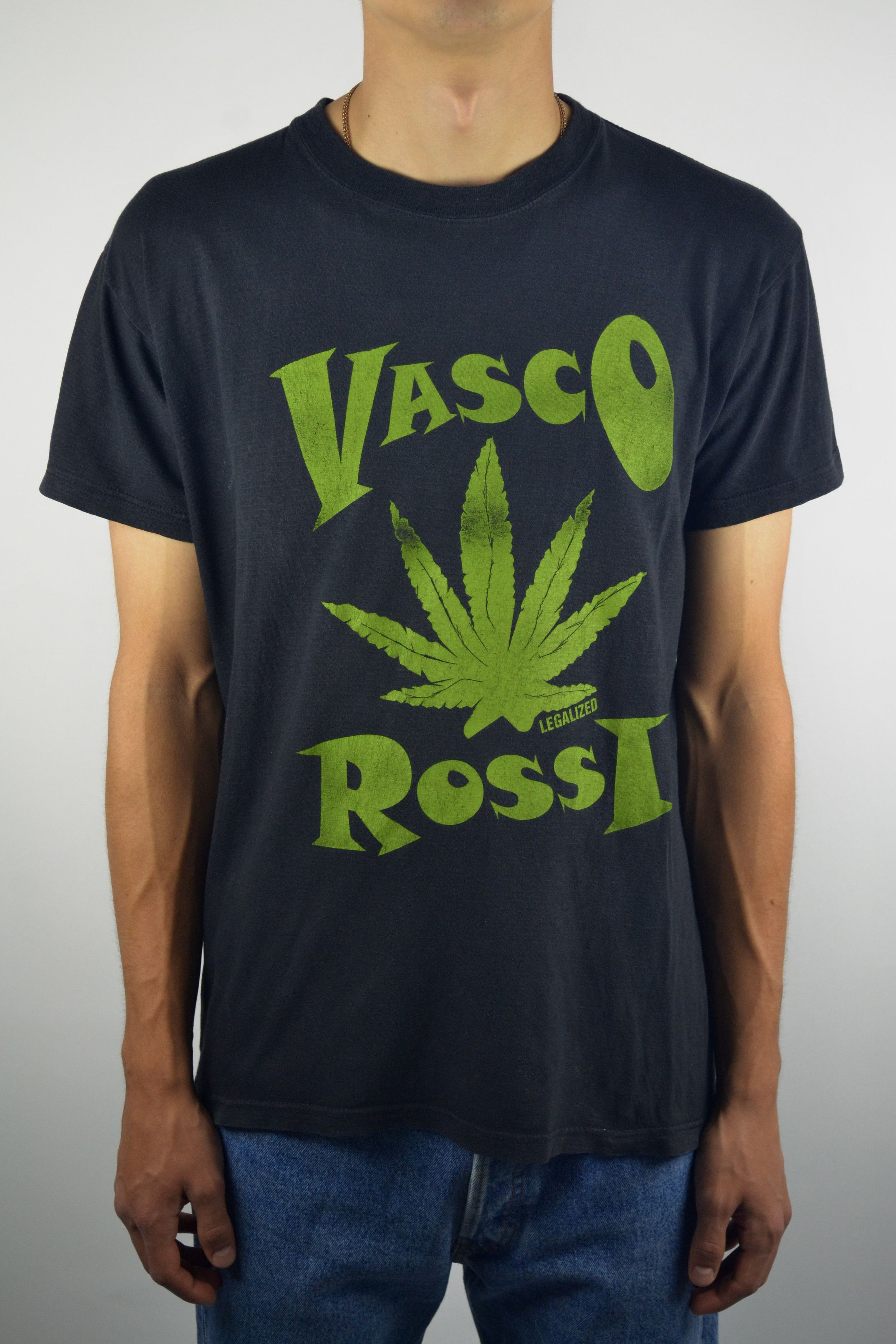 Band Tees Vintage 90s Vasco Rossi Legalized Weed Marijuana T-Shirt Size US M / EU 48-50 / 2 - 2 Thumbnail