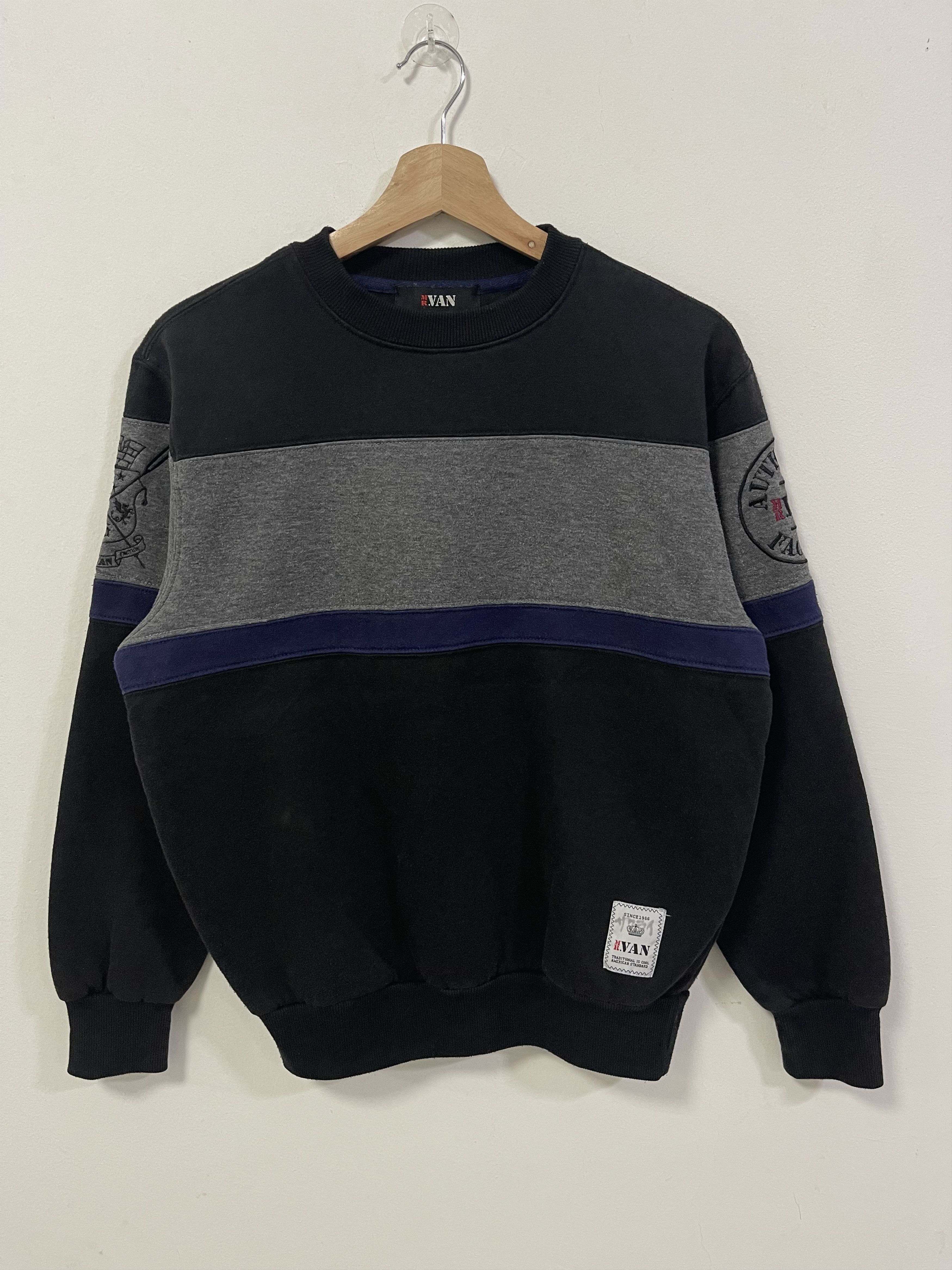 Japanese Mr Van Embroidery Logo Colorblock Sweatshirt