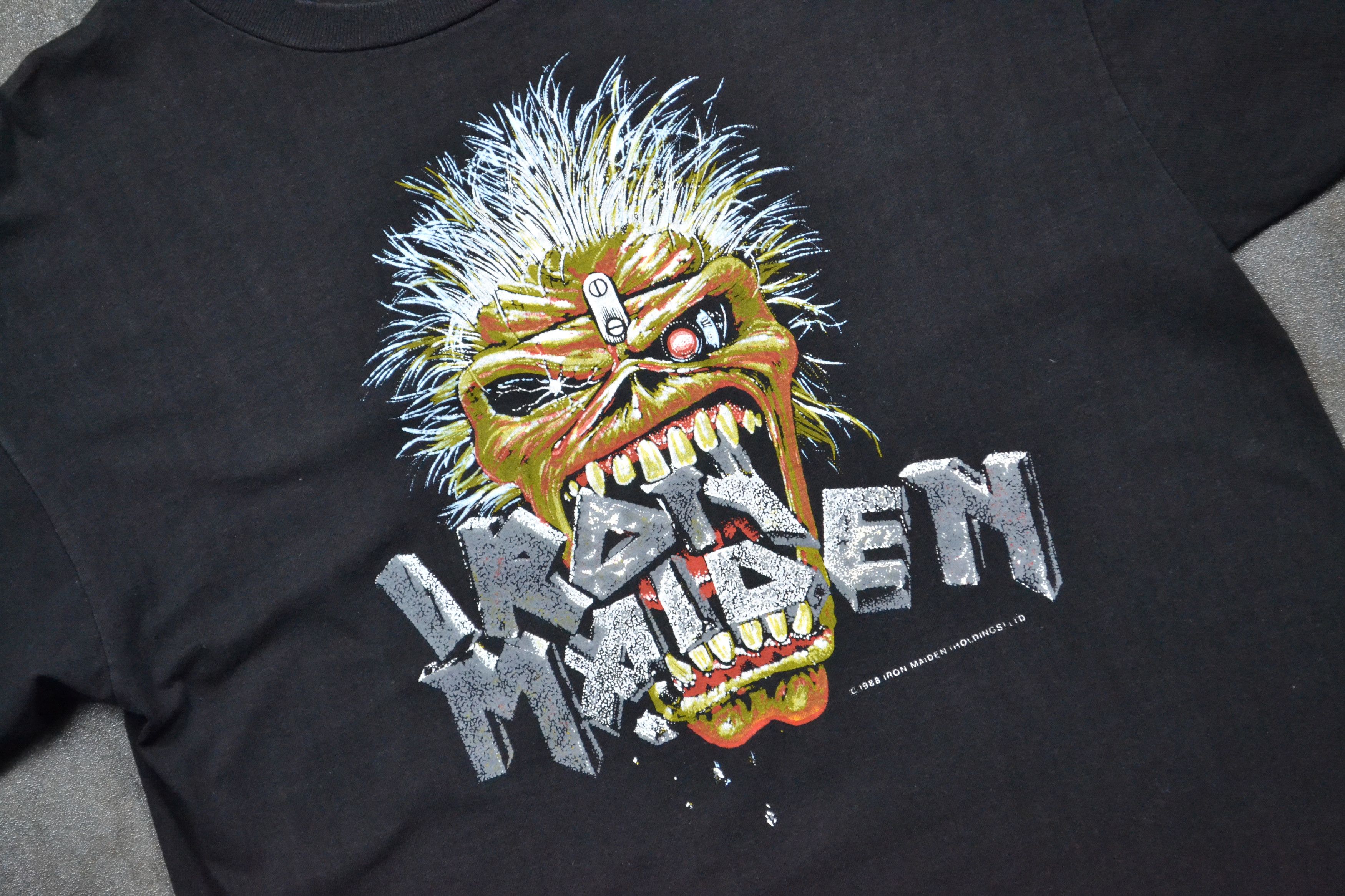 Vintage 80s Vintage 1988 Iron Maiden Seventh Son Scorpions Tour Tee Size US L / EU 52-54 / 3 - 3 Thumbnail