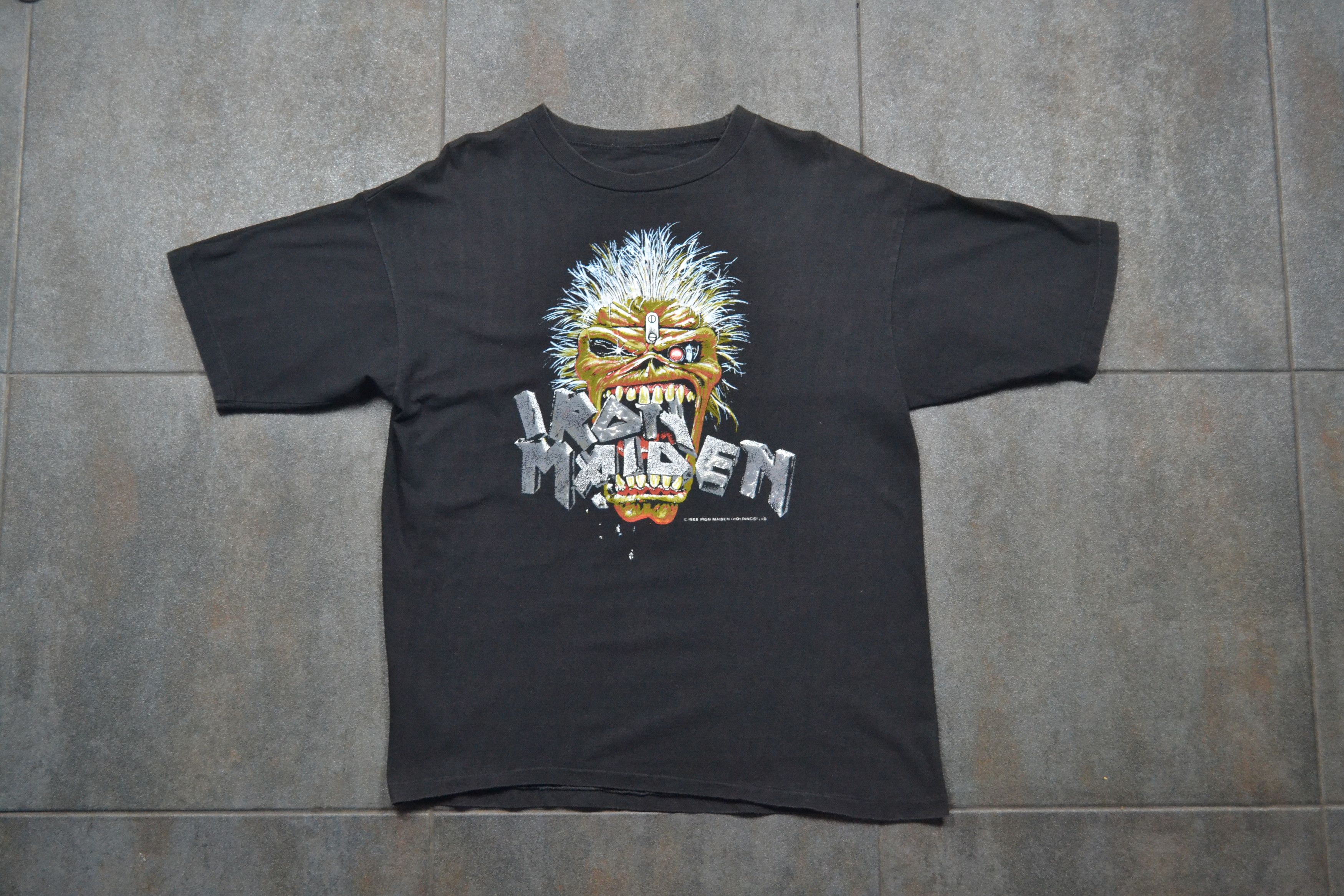 Vintage 80s Vintage 1988 Iron Maiden Seventh Son Scorpions Tour Tee Size US L / EU 52-54 / 3 - 6 Thumbnail