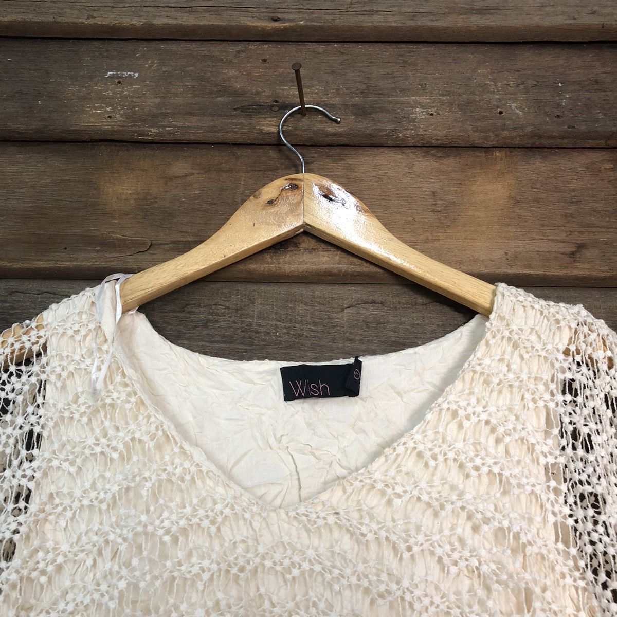 Homespun Knitwear Wish Mesh Net Crocher White Cardigan Knitwear #7171 Size L / US 10 / IT 46 - 8 Thumbnail