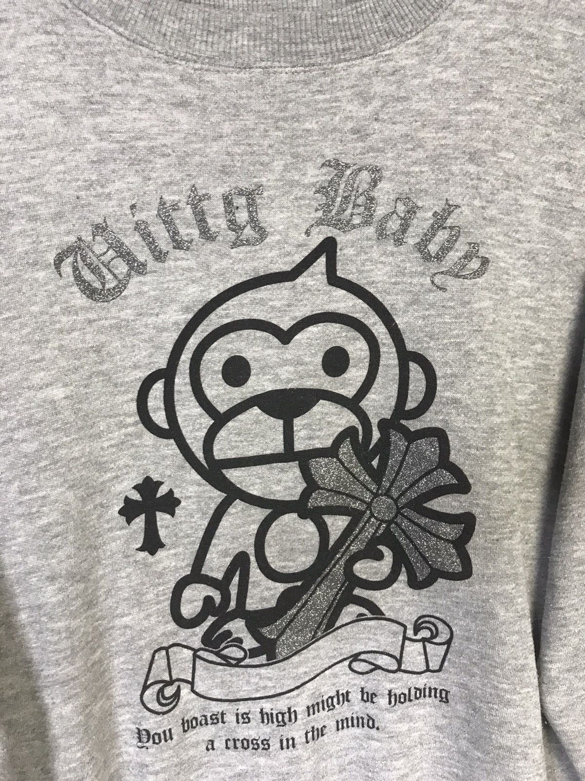 Japanese Brand Uittg Baby Chrome Hearts Parody Sweatshirt Size US L / EU 52-54 / 3 - 5 Thumbnail